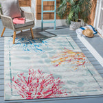 Safavieh Barbados 535 Rug, BAR535 - Teal / White