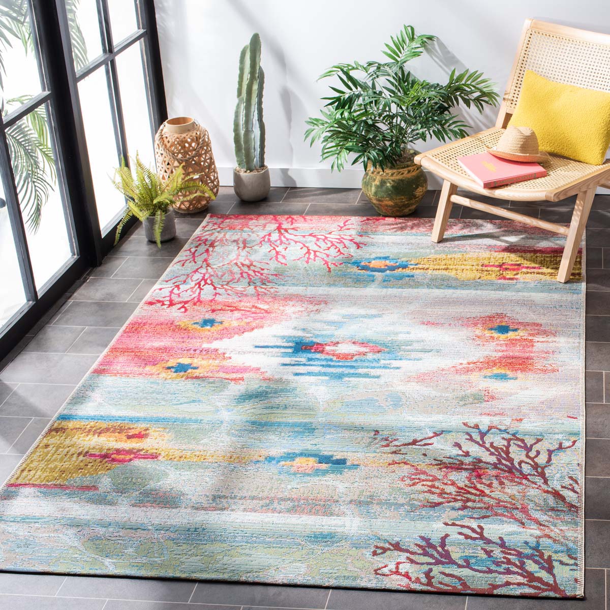 Safavieh Barbados 554 Rug, BAR554 - Light Blue / Pink