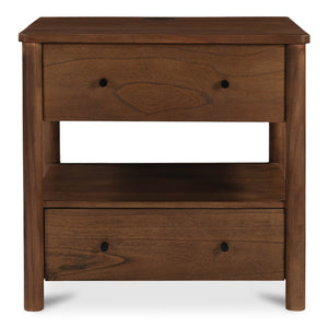 Moe's Home Collection - Lottie Charging Nightstand Brown - BB-1040-03