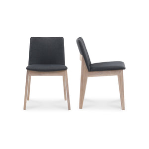 Moe's Home Collection - Deco Oak Dining Chair Dark Grey-Set Of Two - BC-1086-25