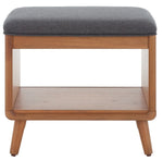 Safavieh Solo Open Shelf Bench W/ Cushion, BCH5001 - Dark Grey / Natural