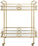 Safavieh Elspeth 2 Tier Bar Cart, BCT2501 - Gold / Mirror