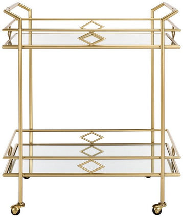 Safavieh Elspeth 2 Tier Bar Cart, BCT2501 - Gold / Mirror