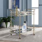 Safavieh Elspeth 2 Tier Bar Cart, BCT2501 - Gold / Mirror