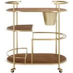 Safavieh Alora 2 Tier Bar Cart With Bucket Bct2502 - Brushed Gold / Natural
