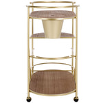 Safavieh Alora 2 Tier Bar Cart With Bucket Bct2502 - Brushed Gold / Natural