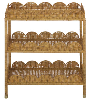Safavieh Erna 3 Tiered Scallop Bar Cart, BCT6000