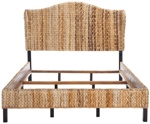 Safavieh Finola Rattan Bed, BED8002 - Natural / Espresso