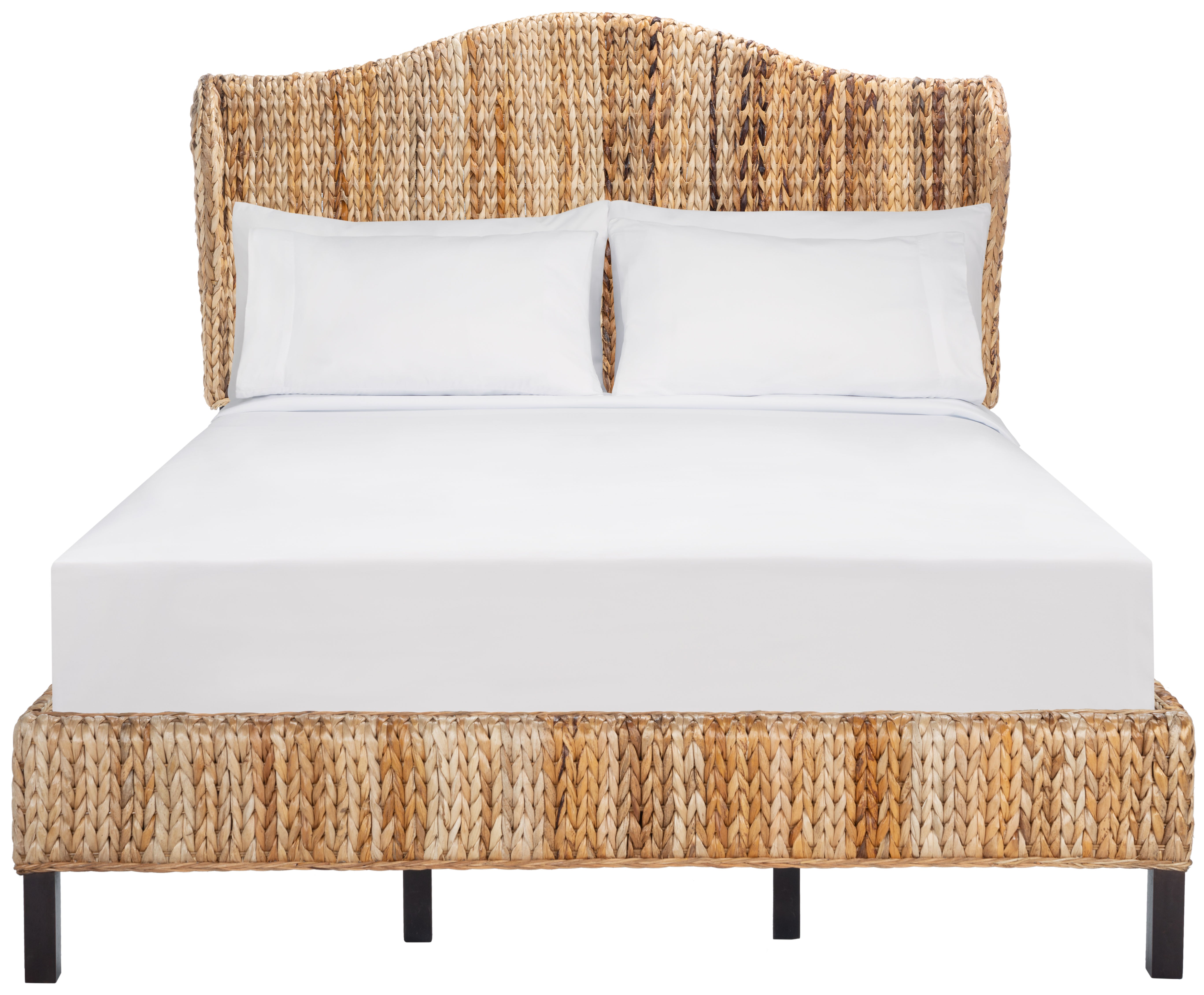 Safavieh Finola Rattan Bed, BED8002 - Natural / Espresso