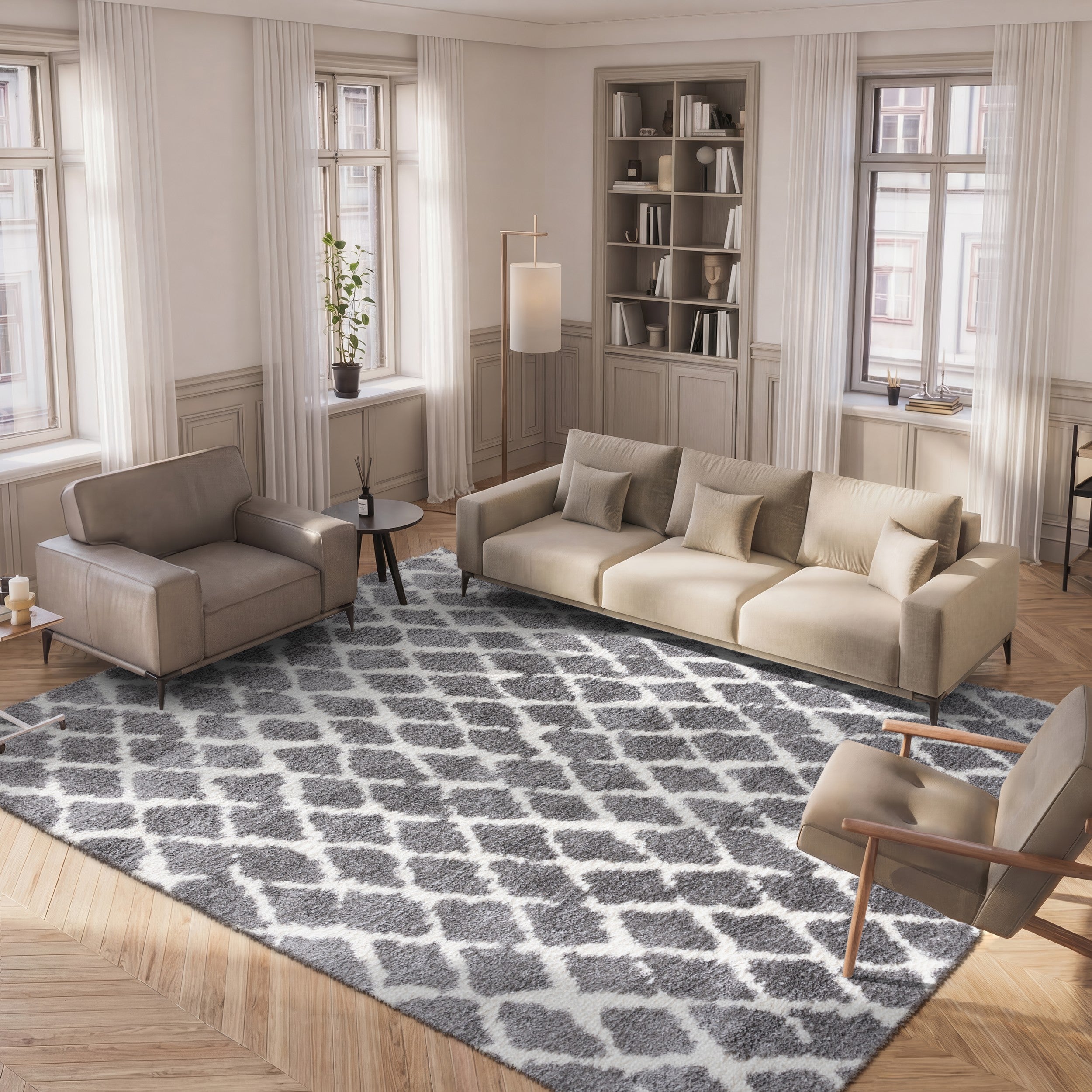 BERBER SHAG 163 – LIGHT GREY / CREAM