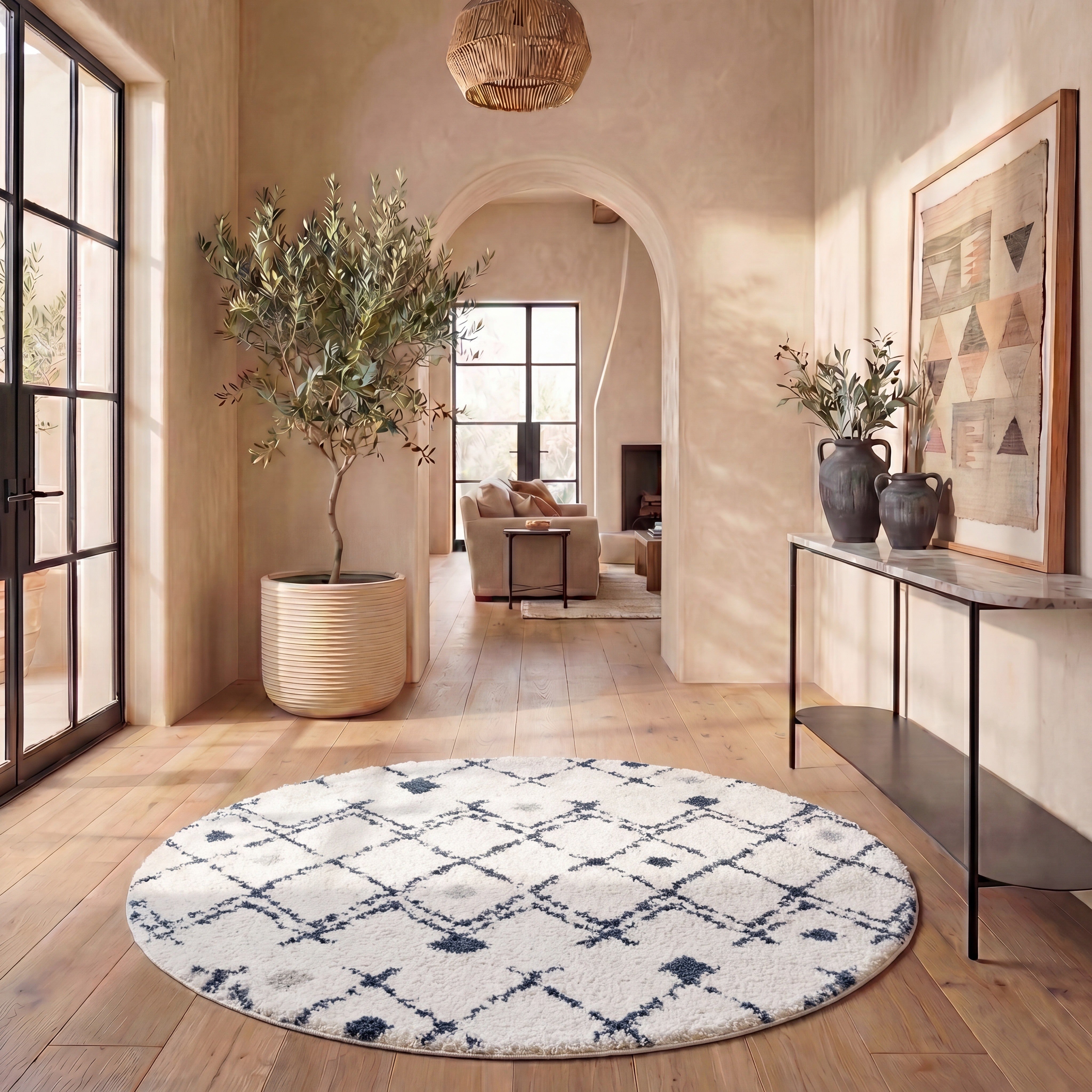 BERBER SHAG 164 – IVORY / DARK GREY