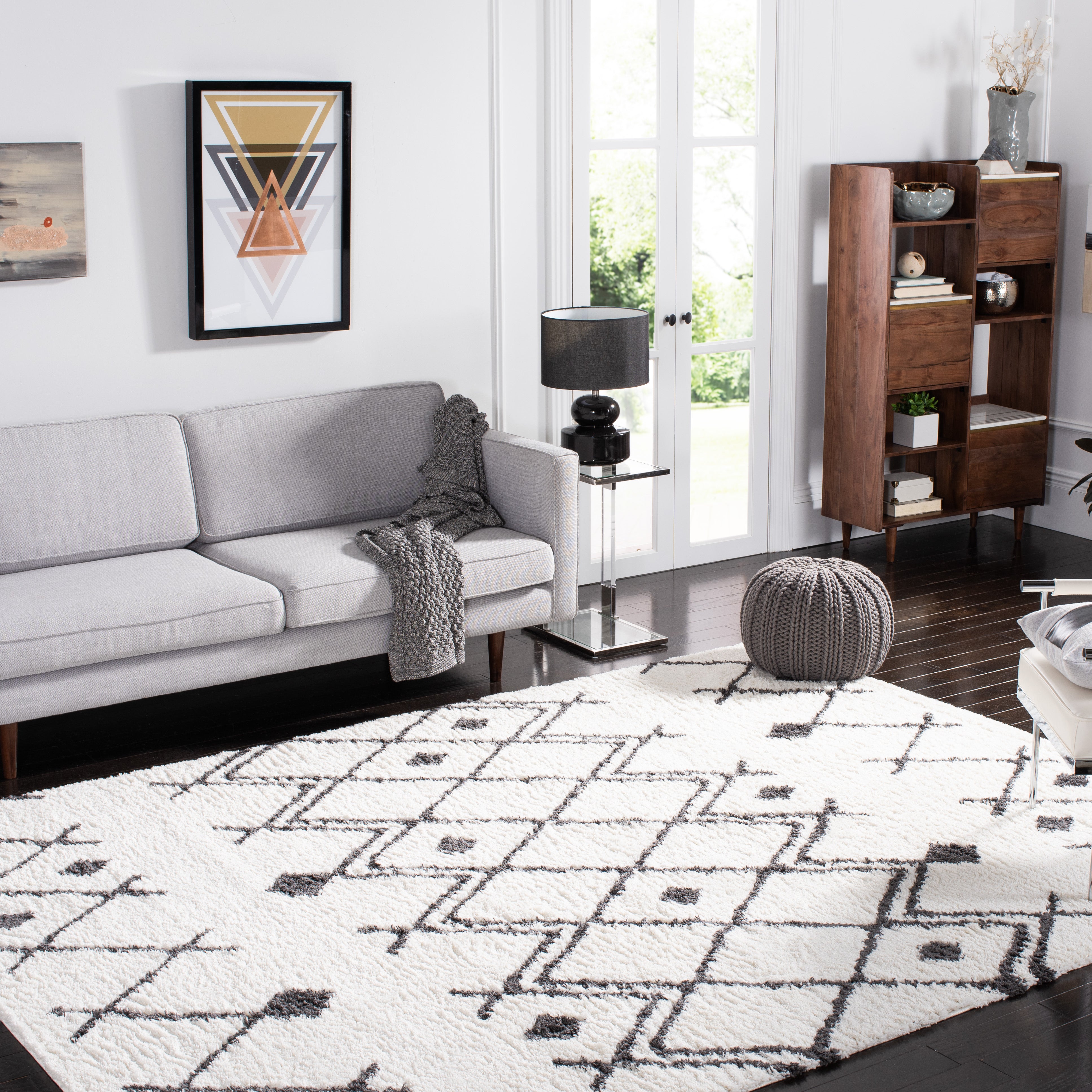 BERBER SHAG 164 – IVORY / DARK GREY