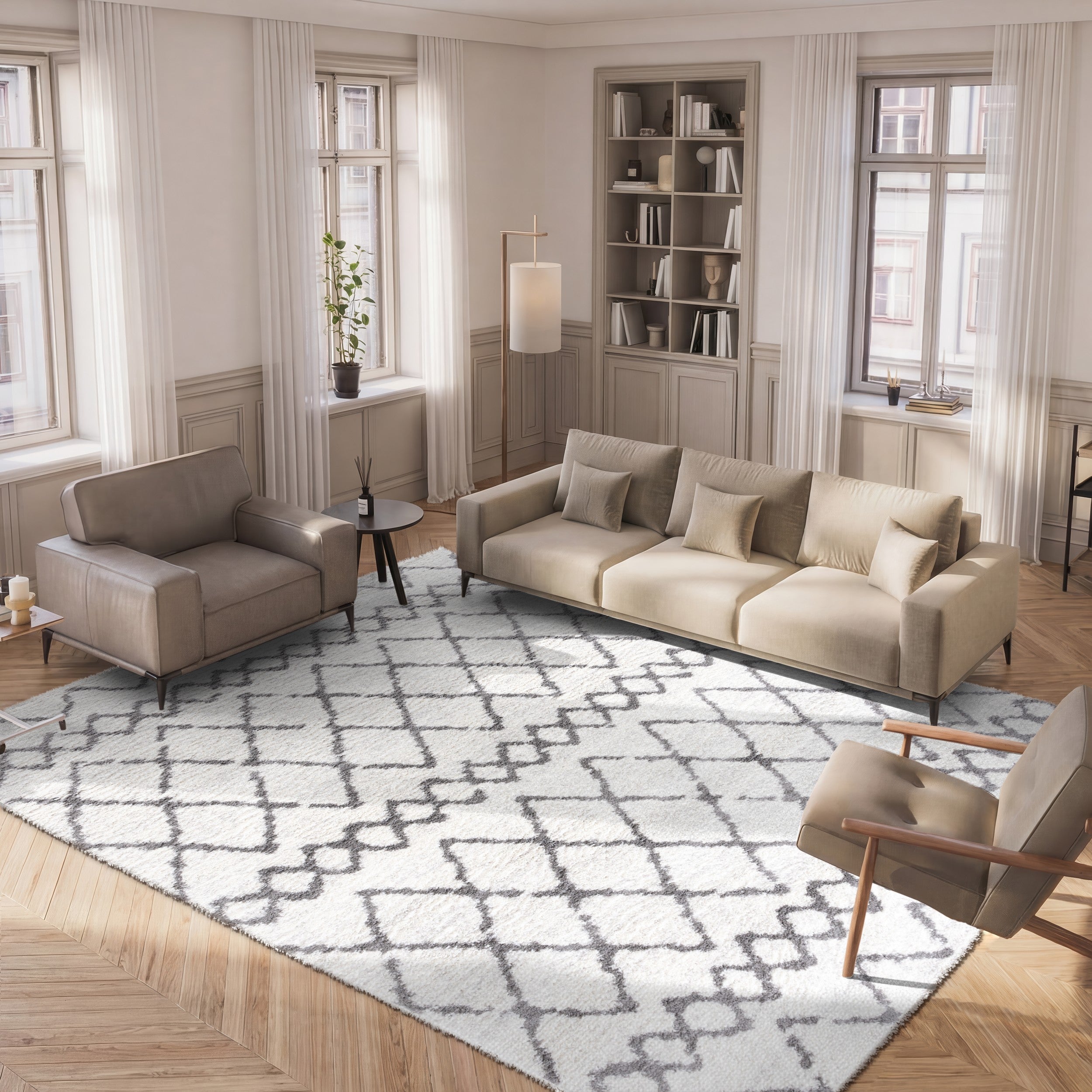 BERBER SHAG 194 – IVORY / GREY