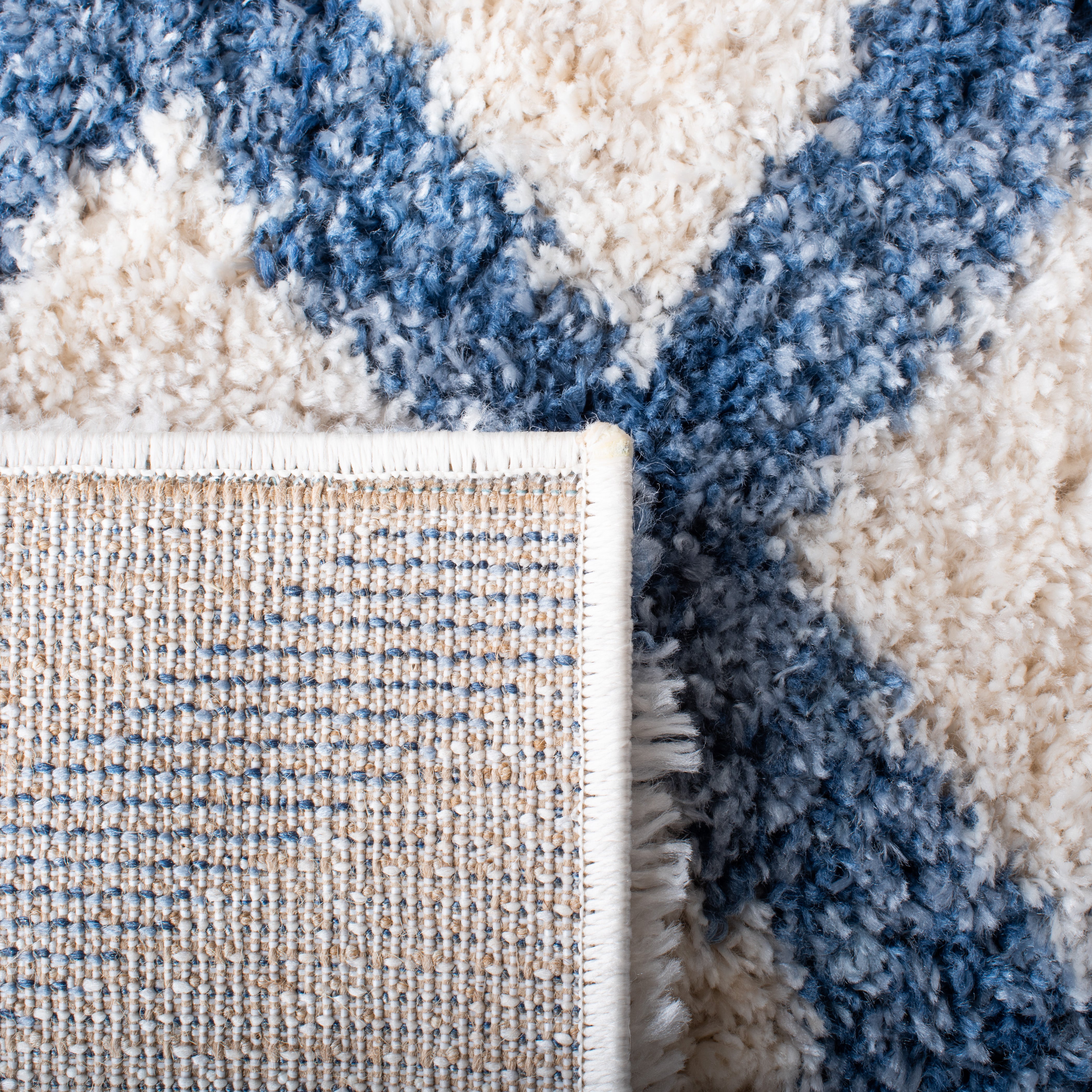 BERBER SHAG 214 – IVORY / BLUE