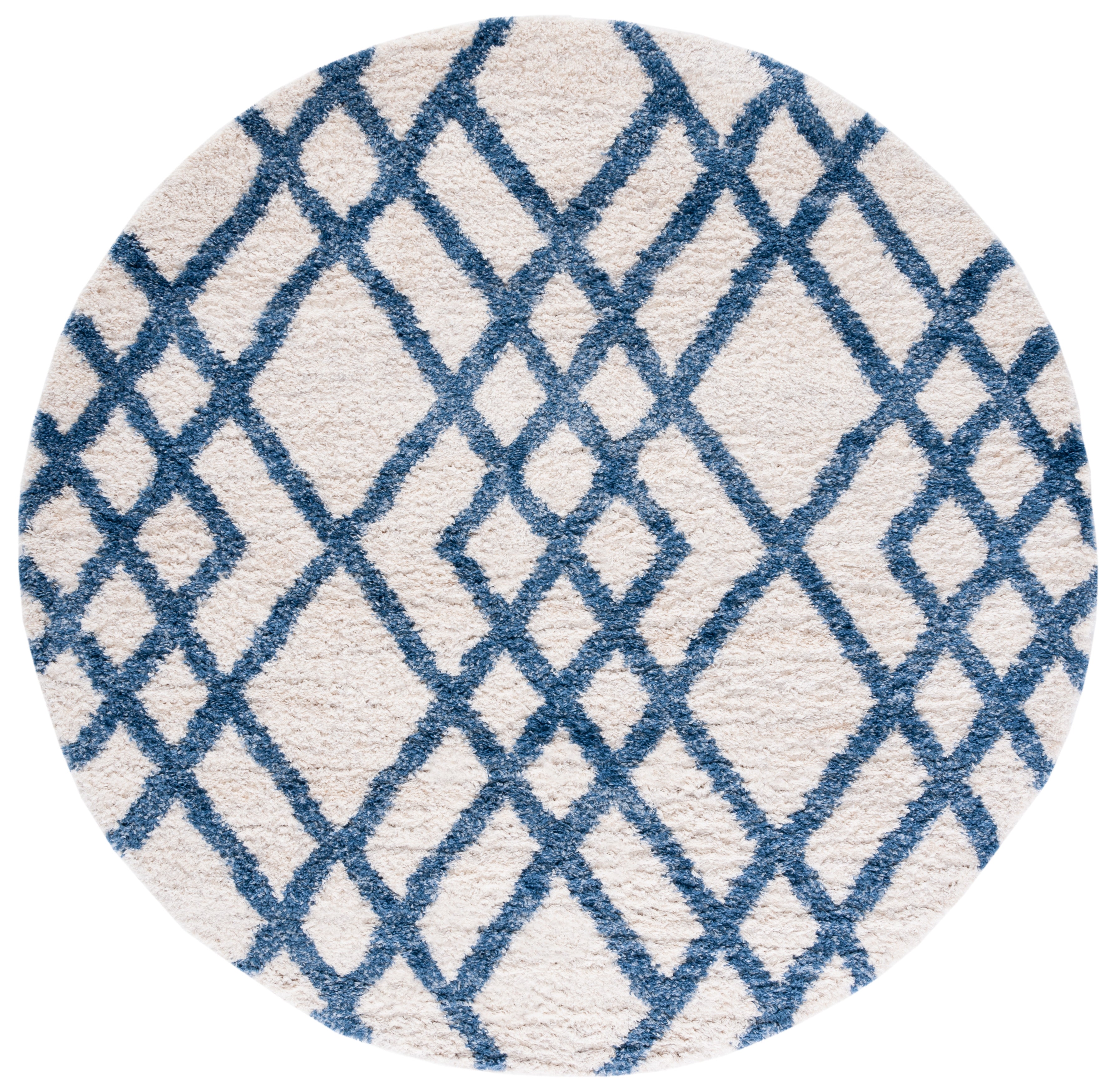 BERBER SHAG 214 – IVORY / BLUE