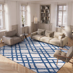 BERBER SHAG 214 – IVORY / BLUE