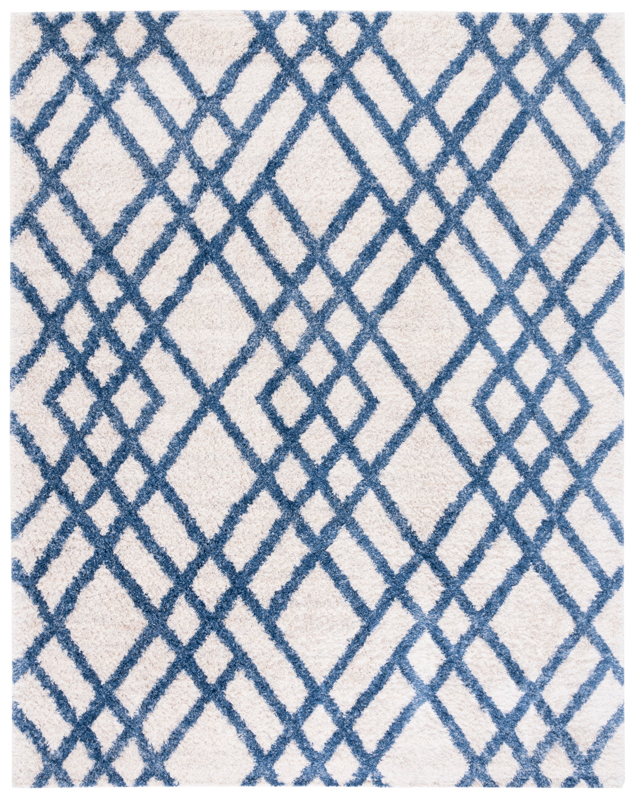 BERBER SHAG 214 – IVORY / BLUE