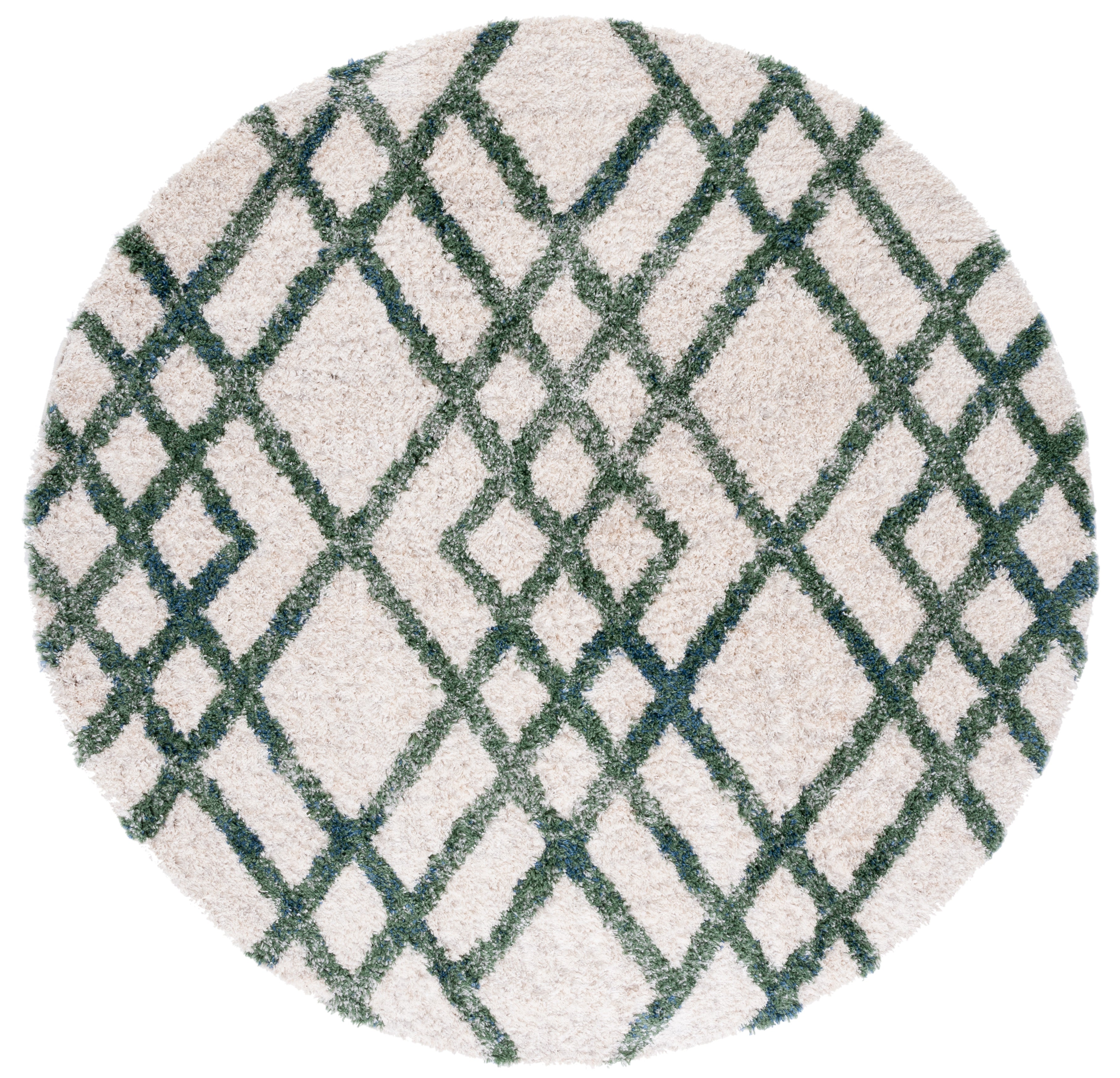 BERBER SHAG 214 – IVORY / GREEN