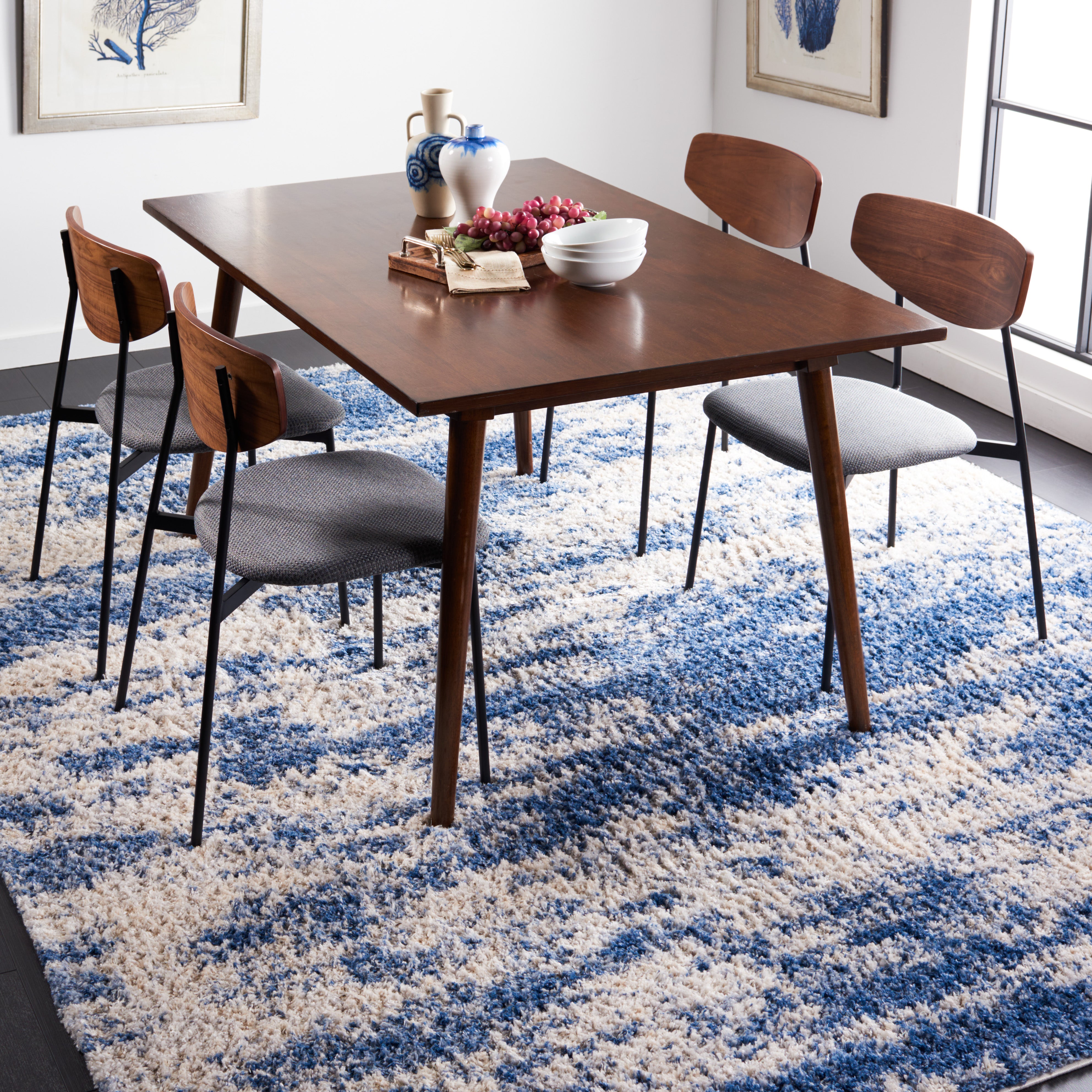 BERBER SHAG 219 – BEIGE / BLUE