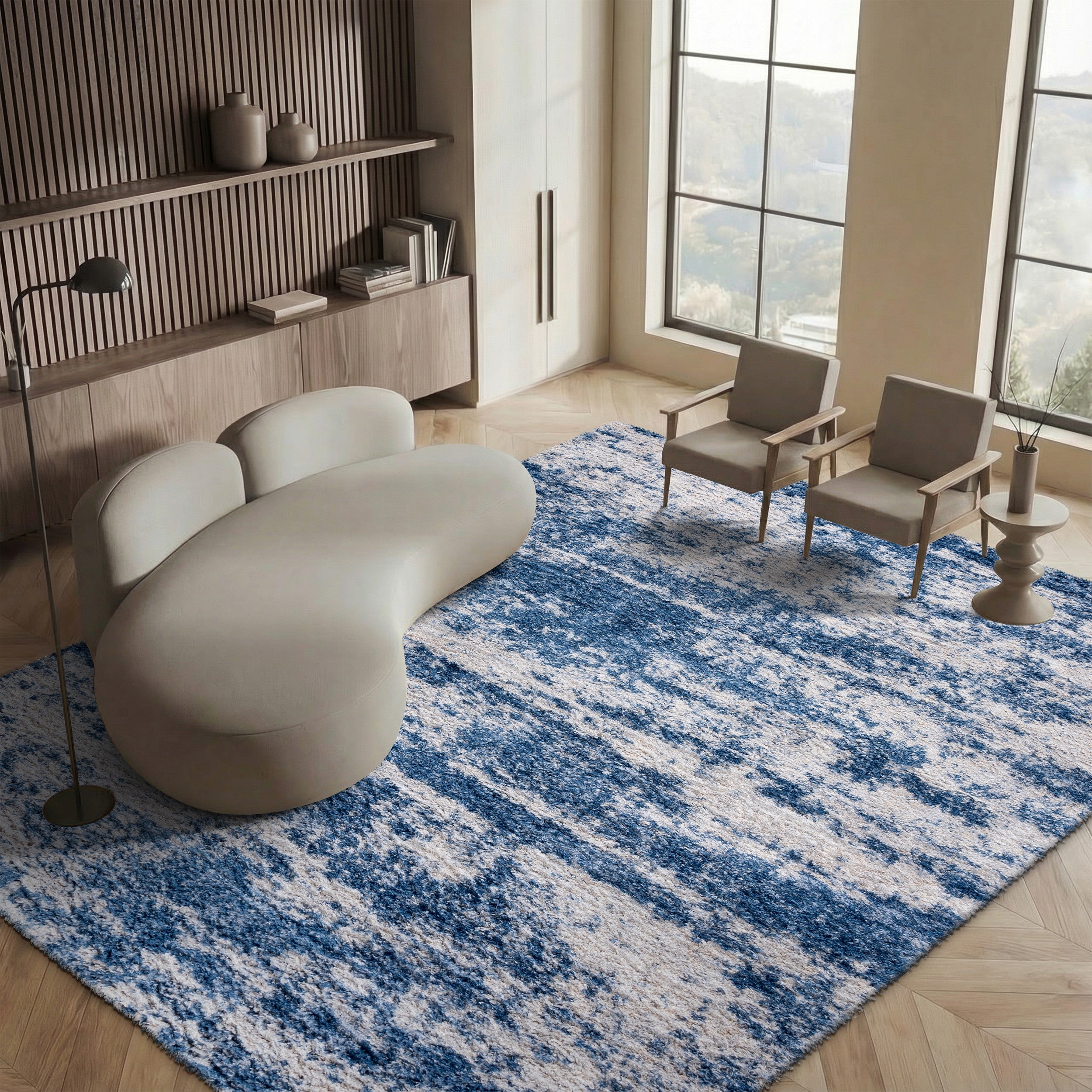 BERBER SHAG 219 – BEIGE / BLUE