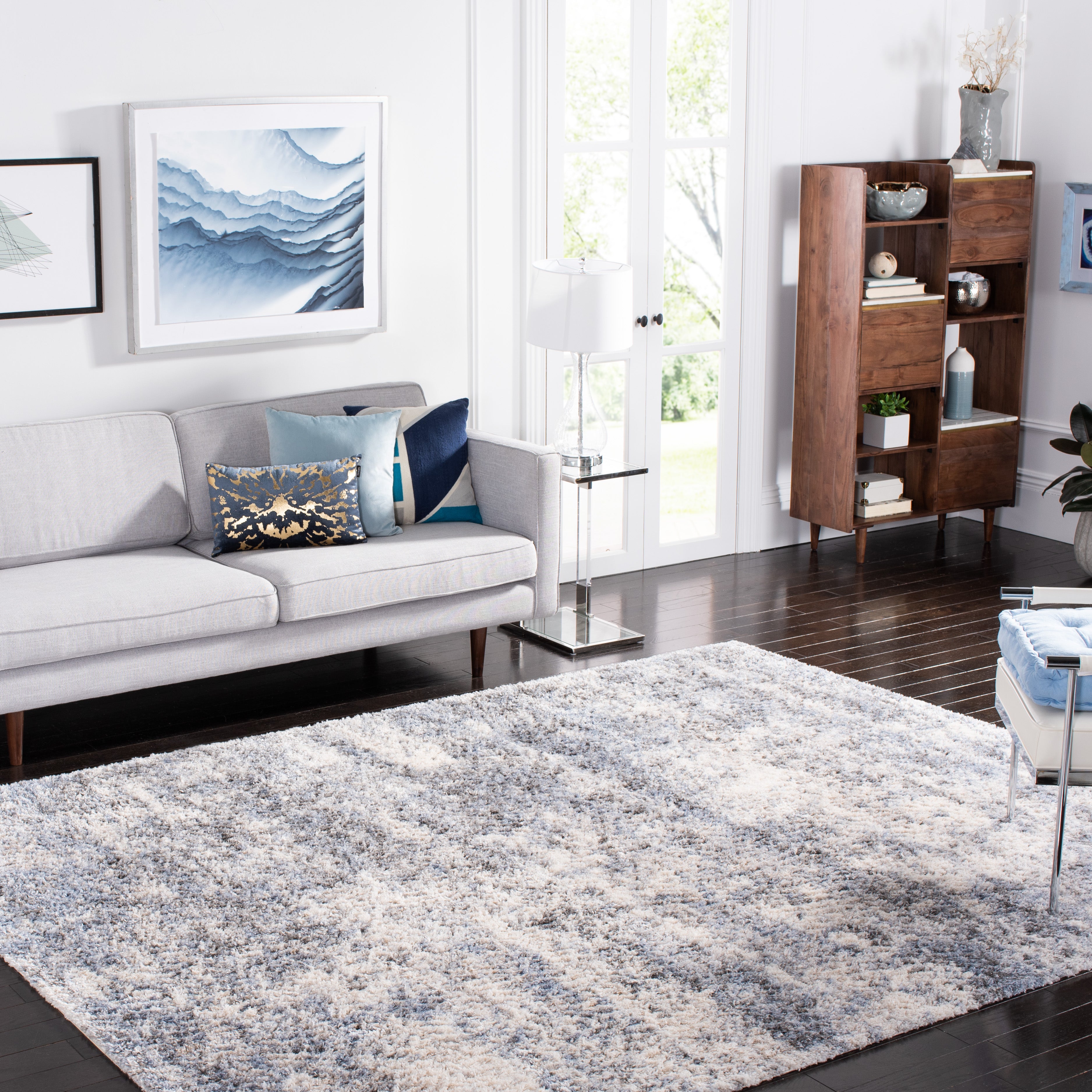 BERBER SHAG 274 – IVORY / BLUE