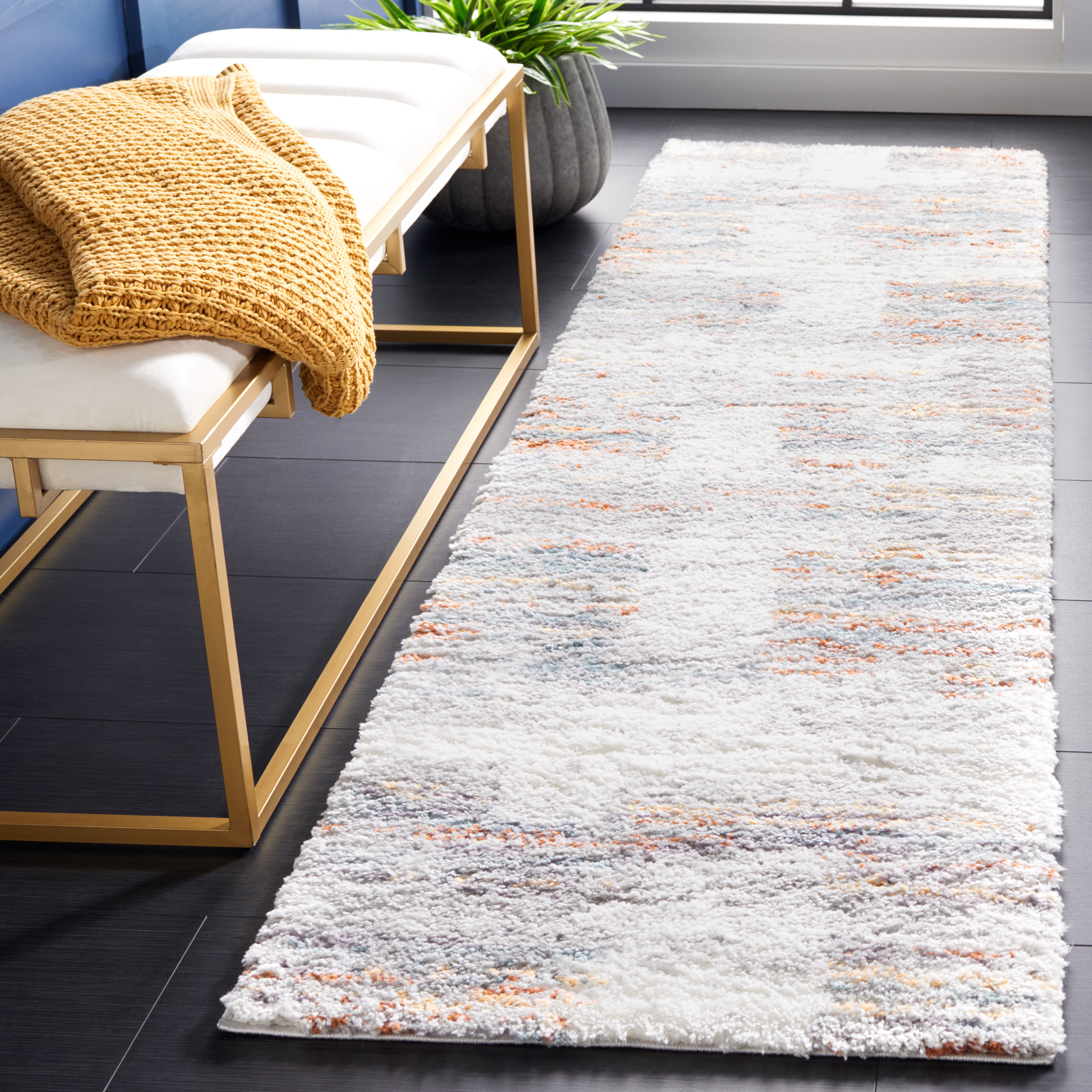 BERBER SHAG 541 – BLUE RUST / IVORY