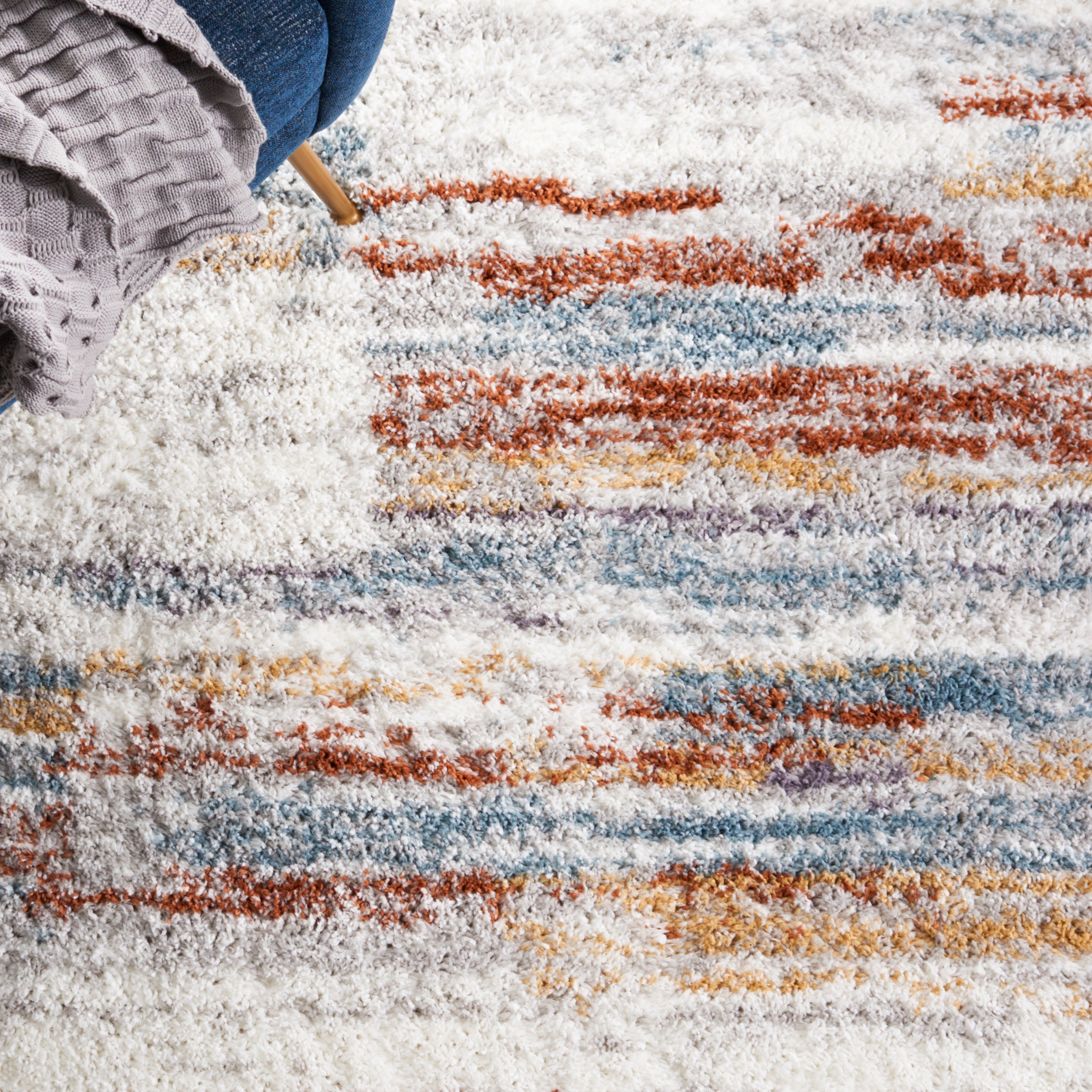 BERBER SHAG 541 – BLUE RUST / IVORY