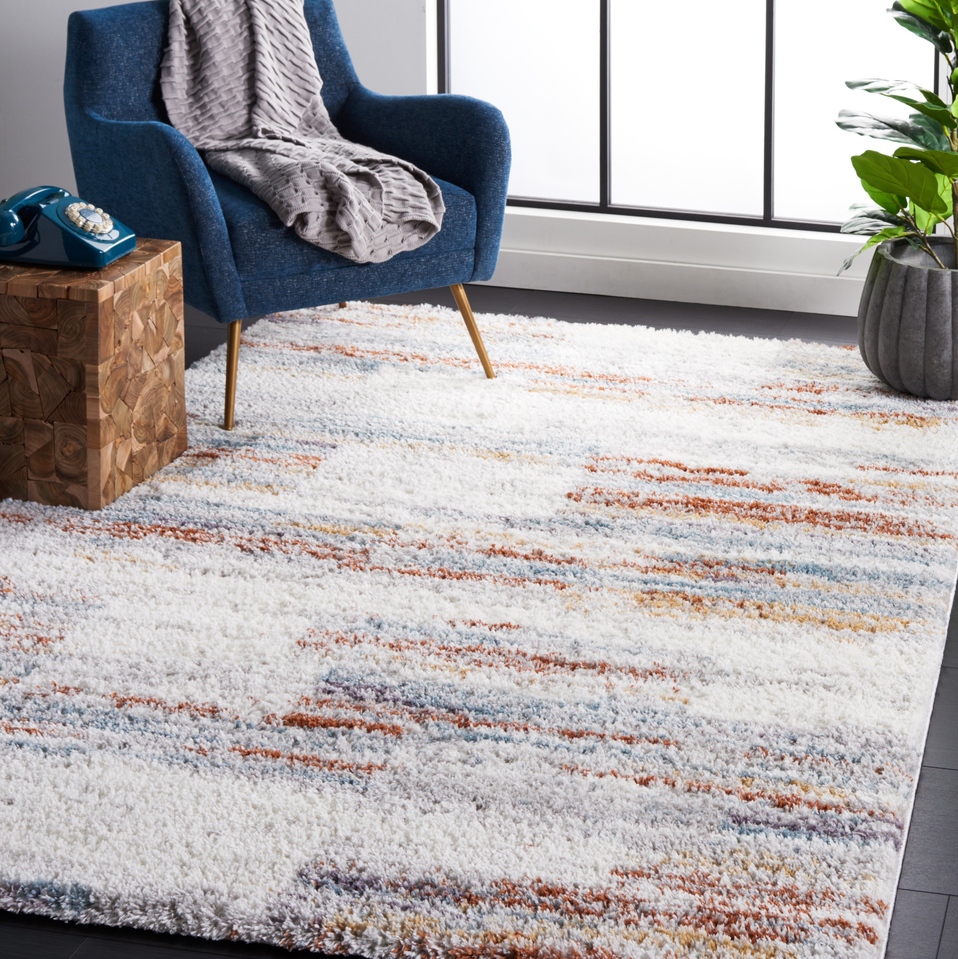 BERBER SHAG 541 – BLUE RUST / IVORY