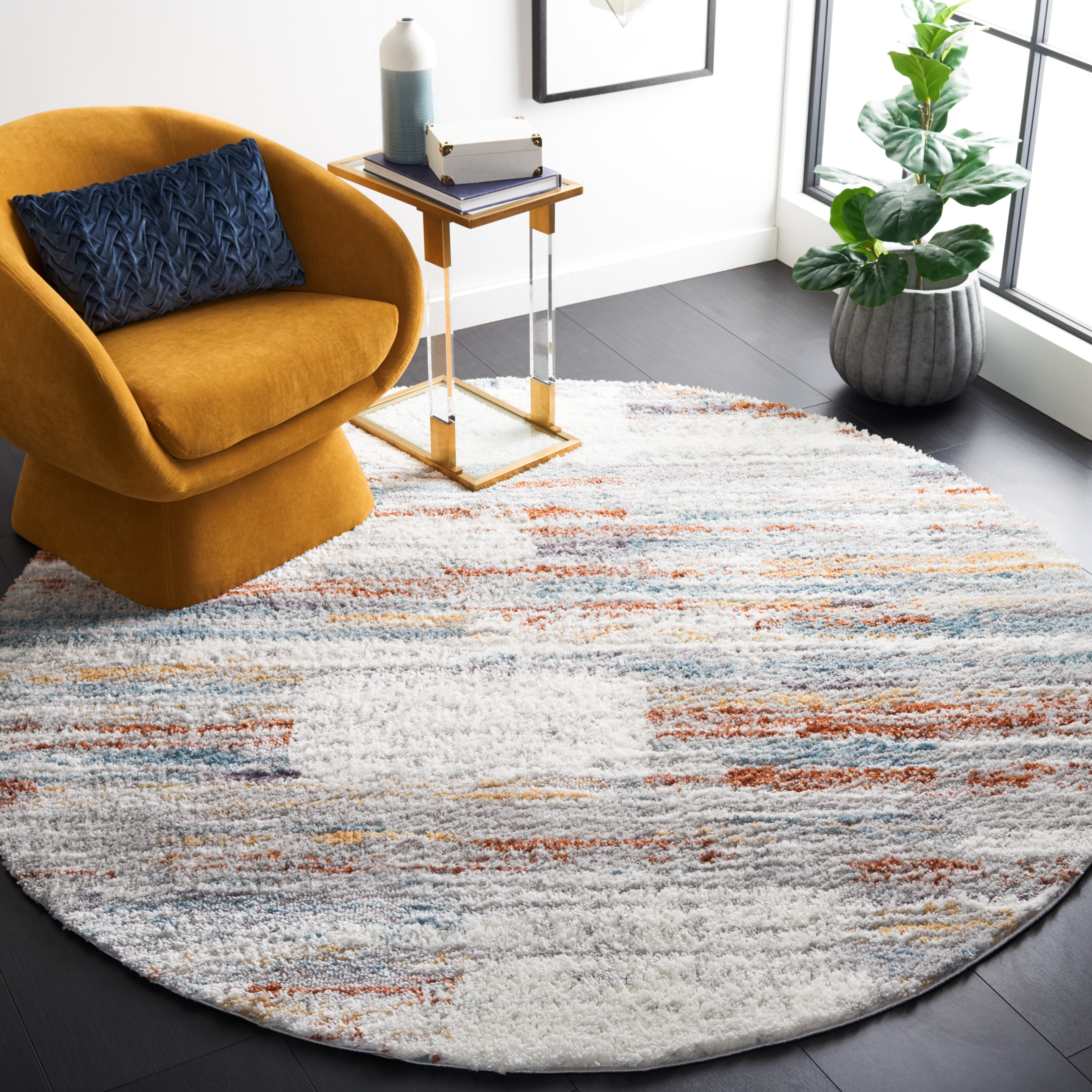 BERBER SHAG 541 – BLUE RUST / IVORY