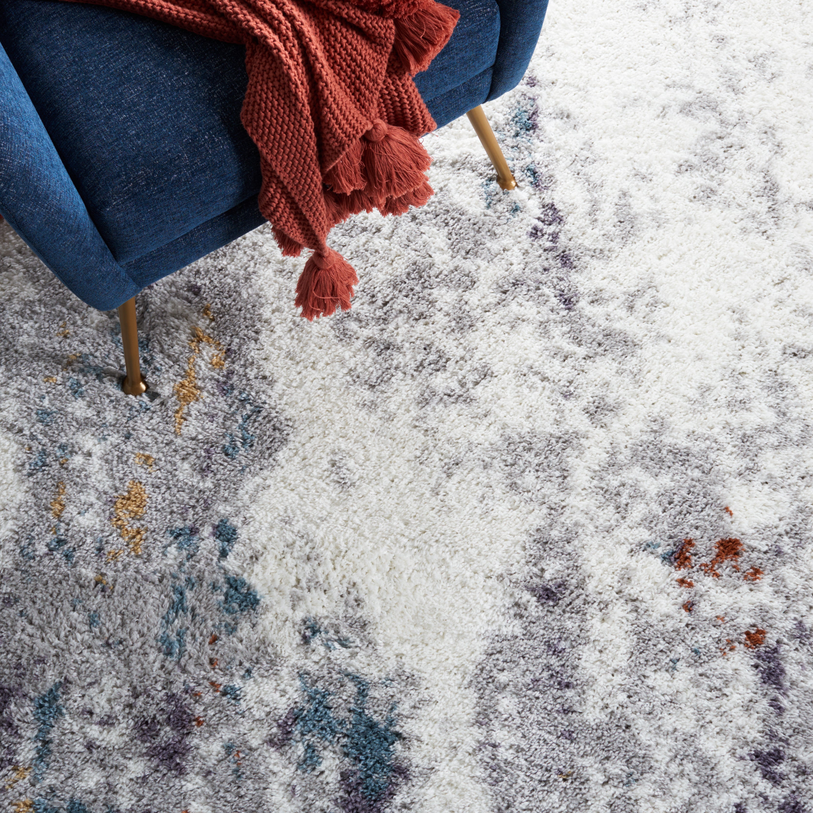 BERBER SHAG 543 – BLUE RUST / IVORY