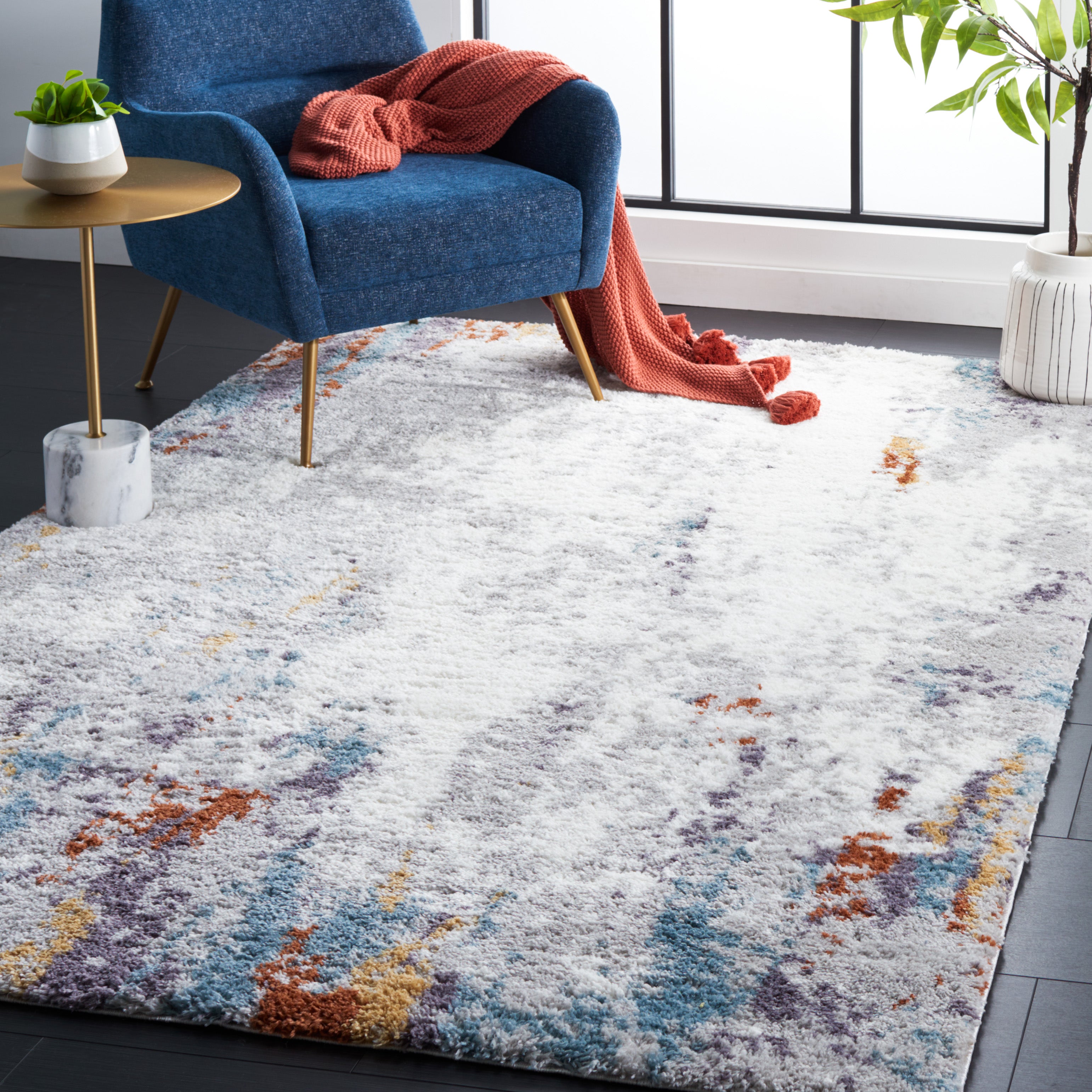 BERBER SHAG 543 – BLUE RUST / IVORY