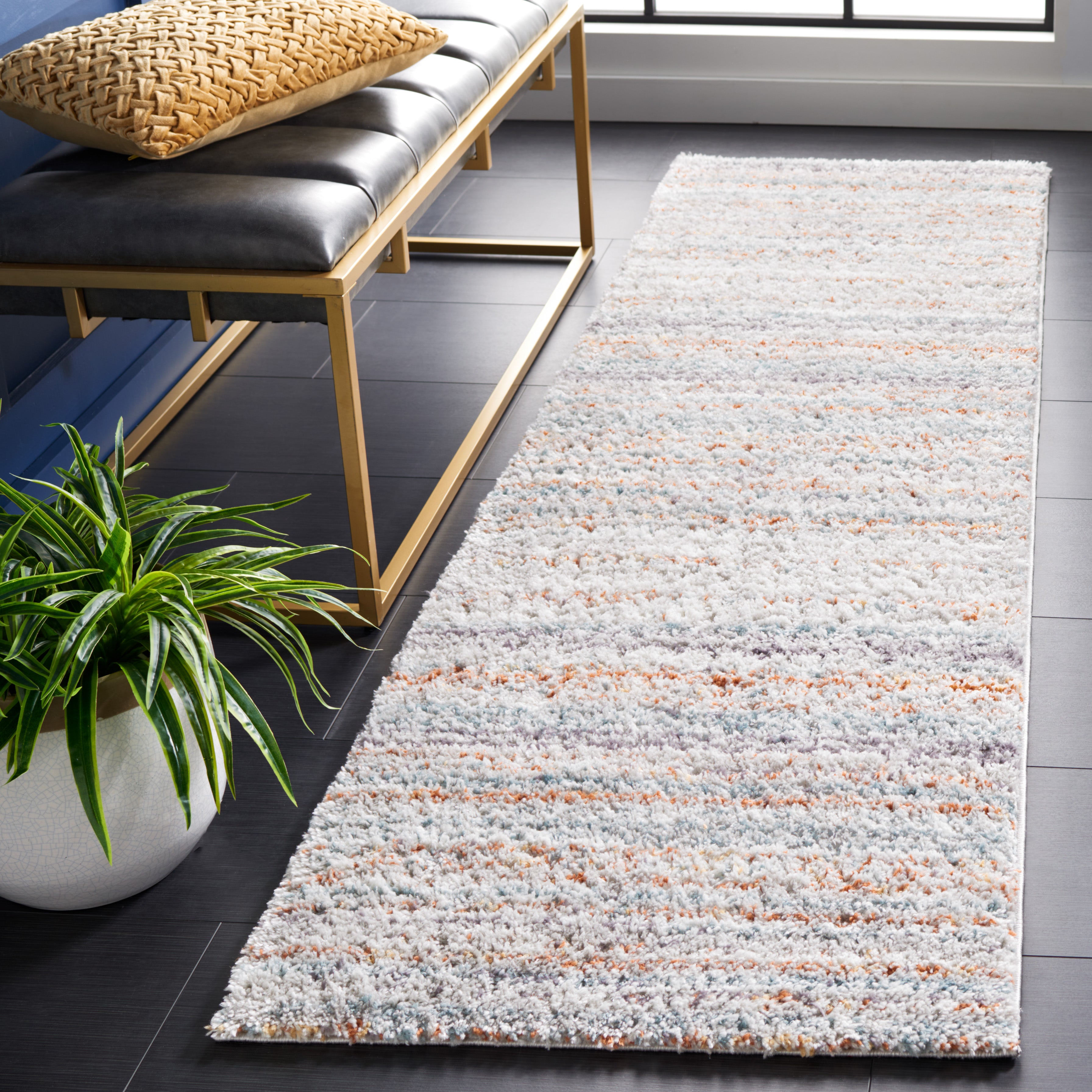 BERBER SHAG 545 – BLUE RUST / IVORY