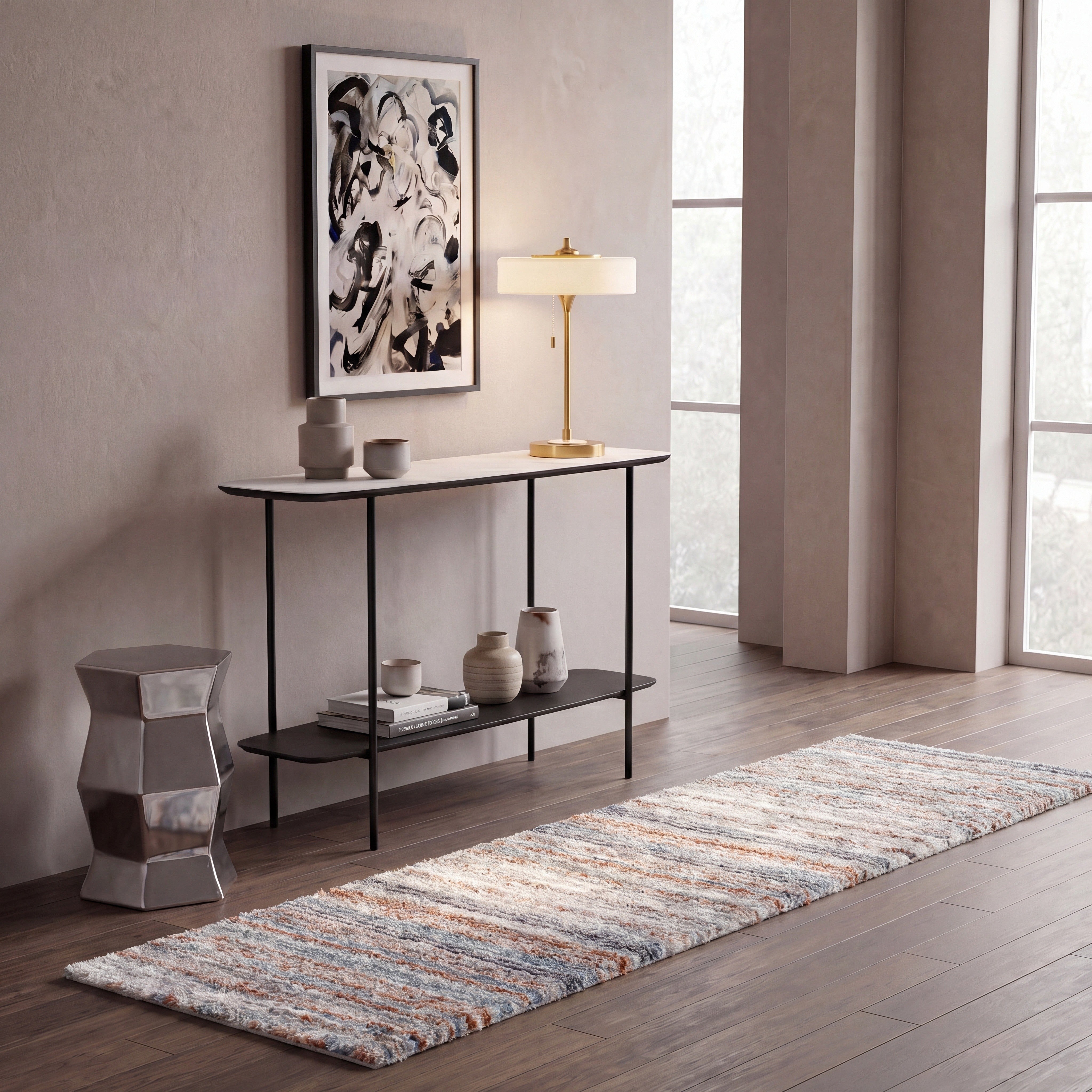 BERBER SHAG 545 – BLUE RUST / IVORY