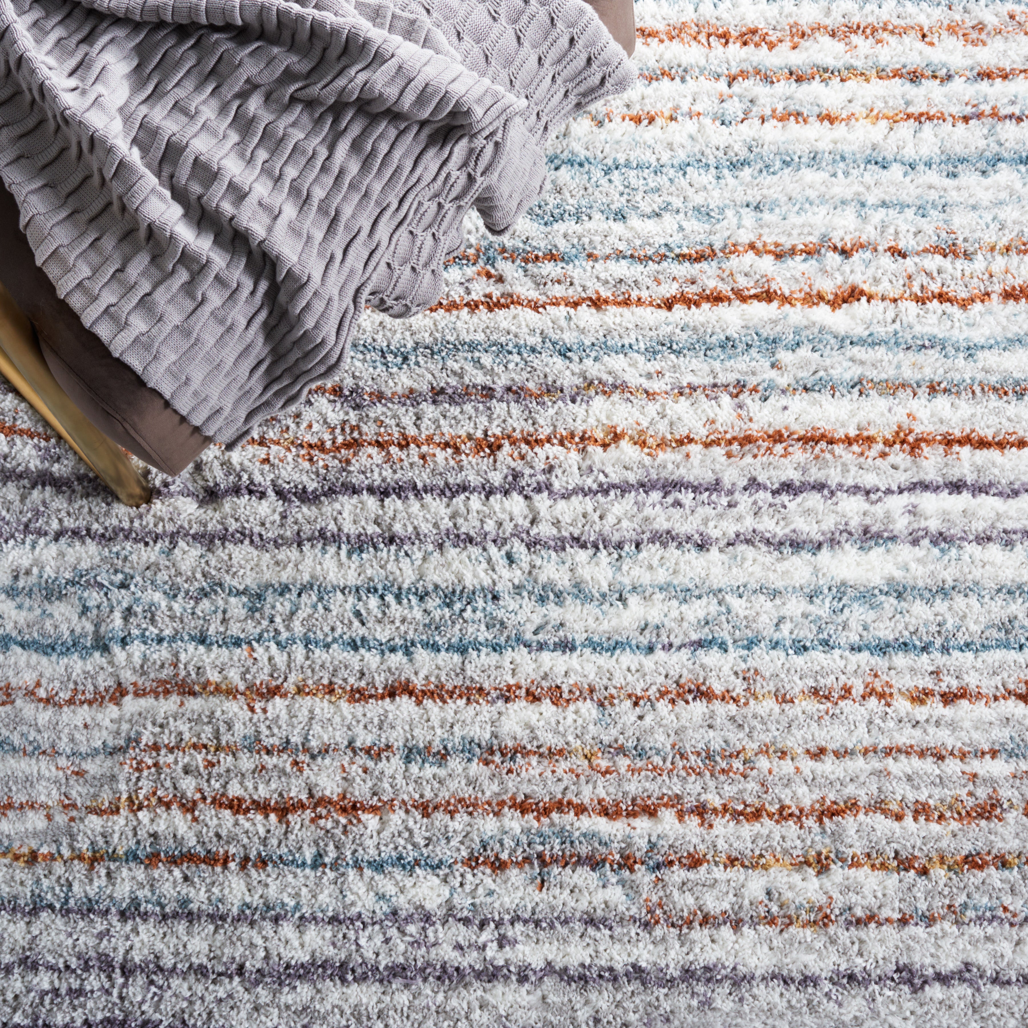 BERBER SHAG 545 – BLUE RUST / IVORY
