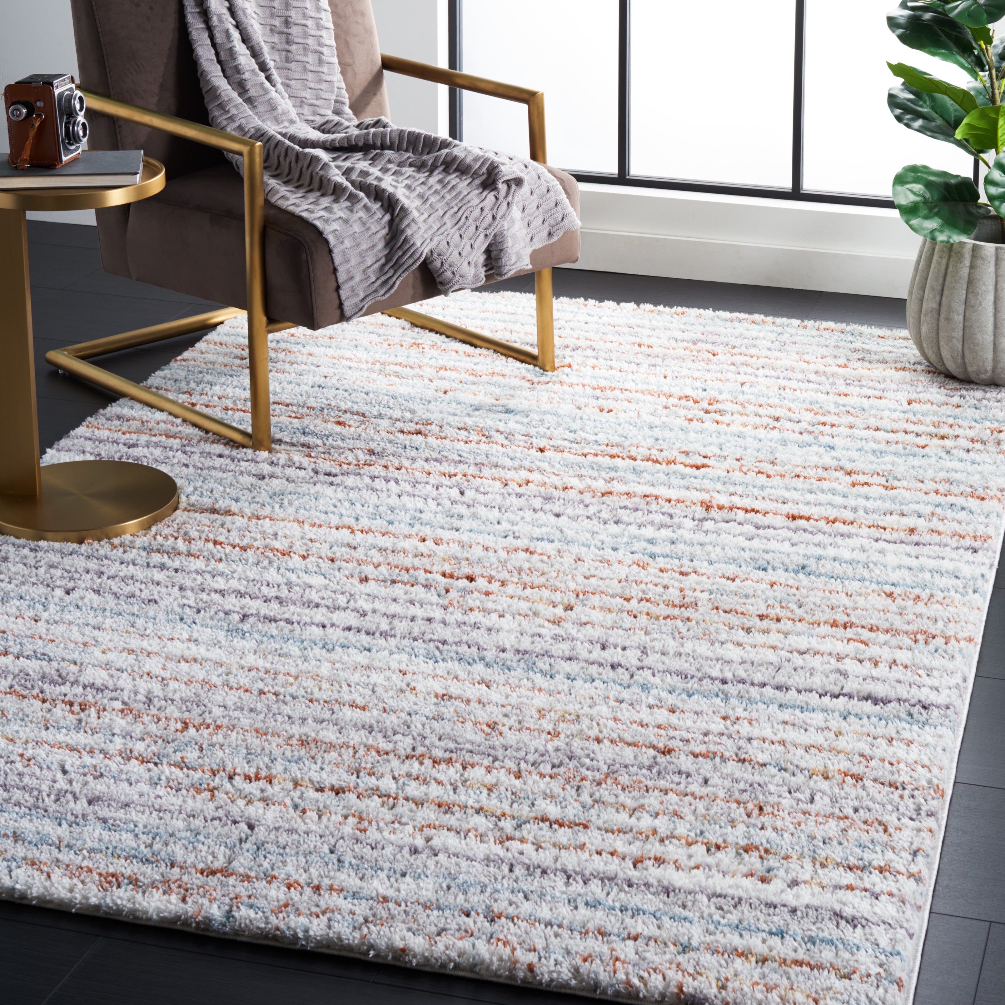 BERBER SHAG 545 – BLUE RUST / IVORY