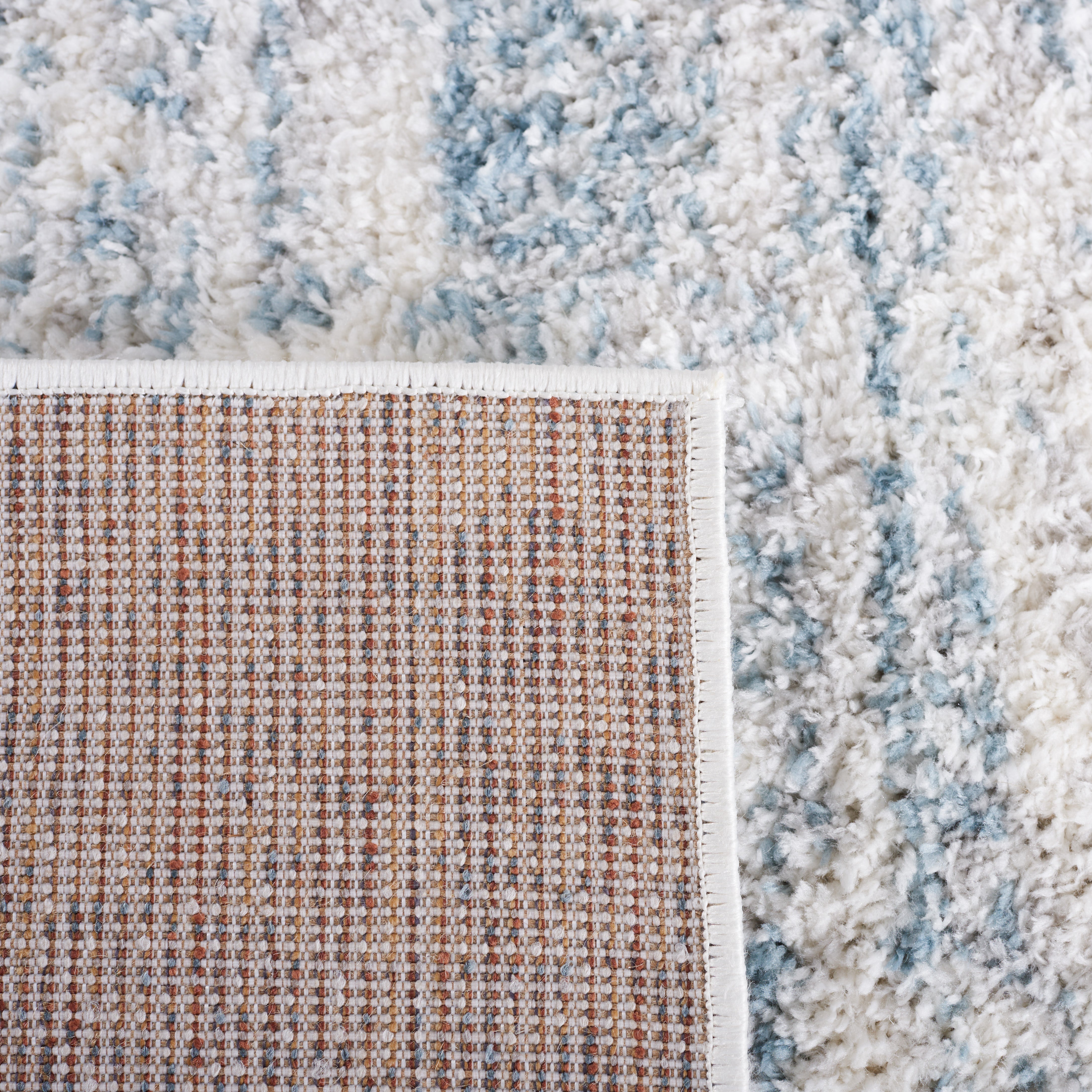 BERBER SHAG 563 – IVORY / LIGHT AQUA