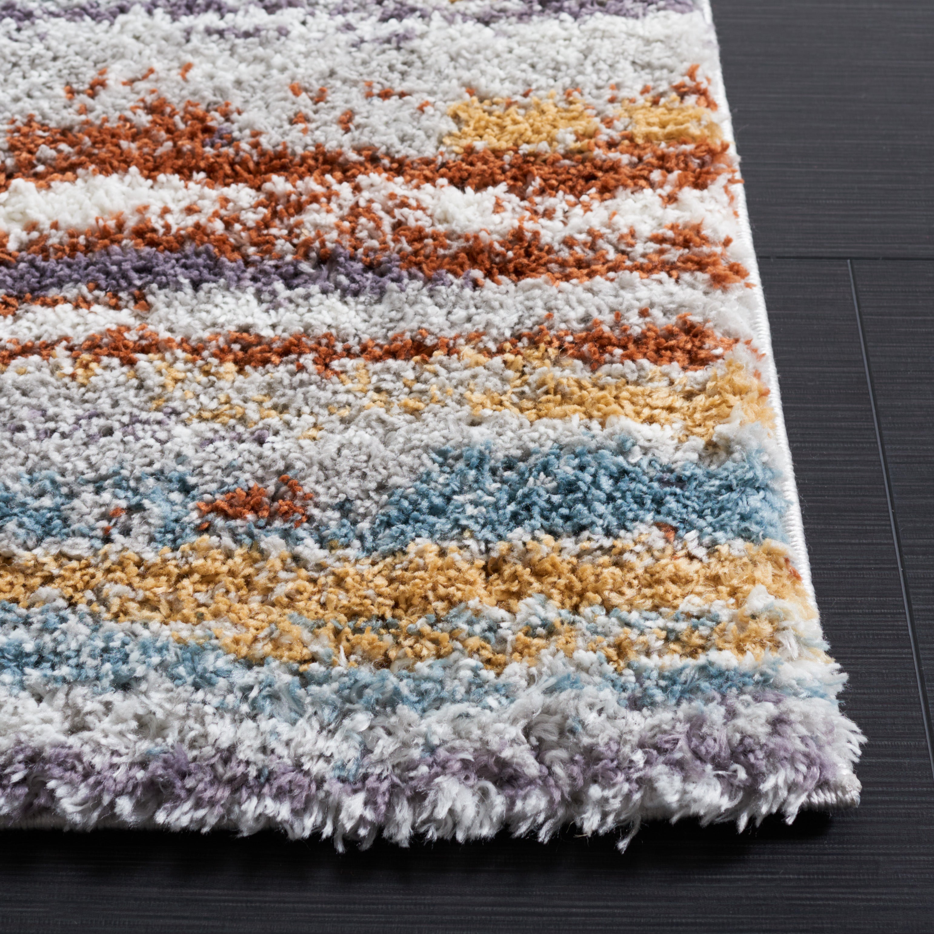 BERBER SHAG 565 – BLUE RUST / IVORY
