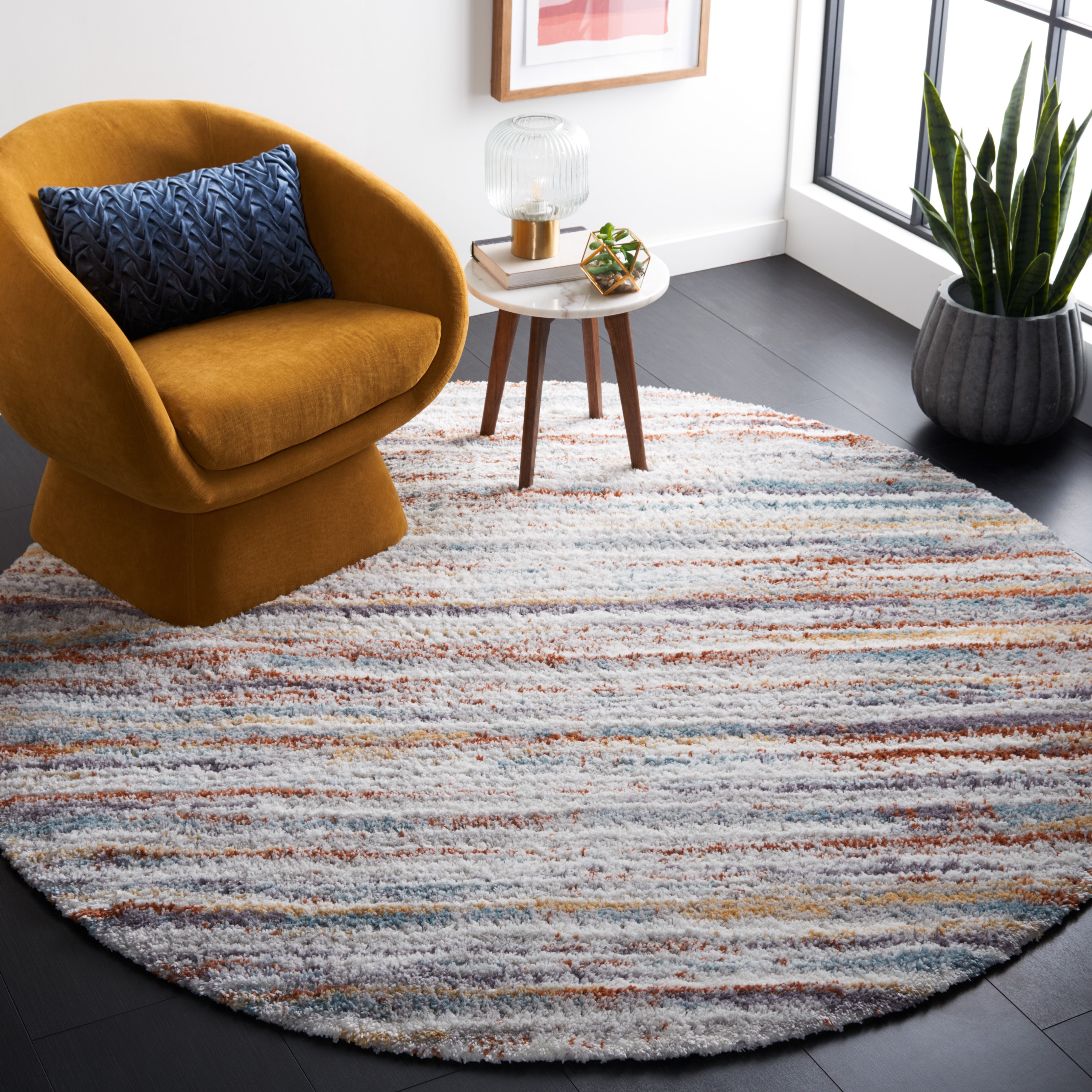 BERBER SHAG 565 – BLUE RUST / IVORY