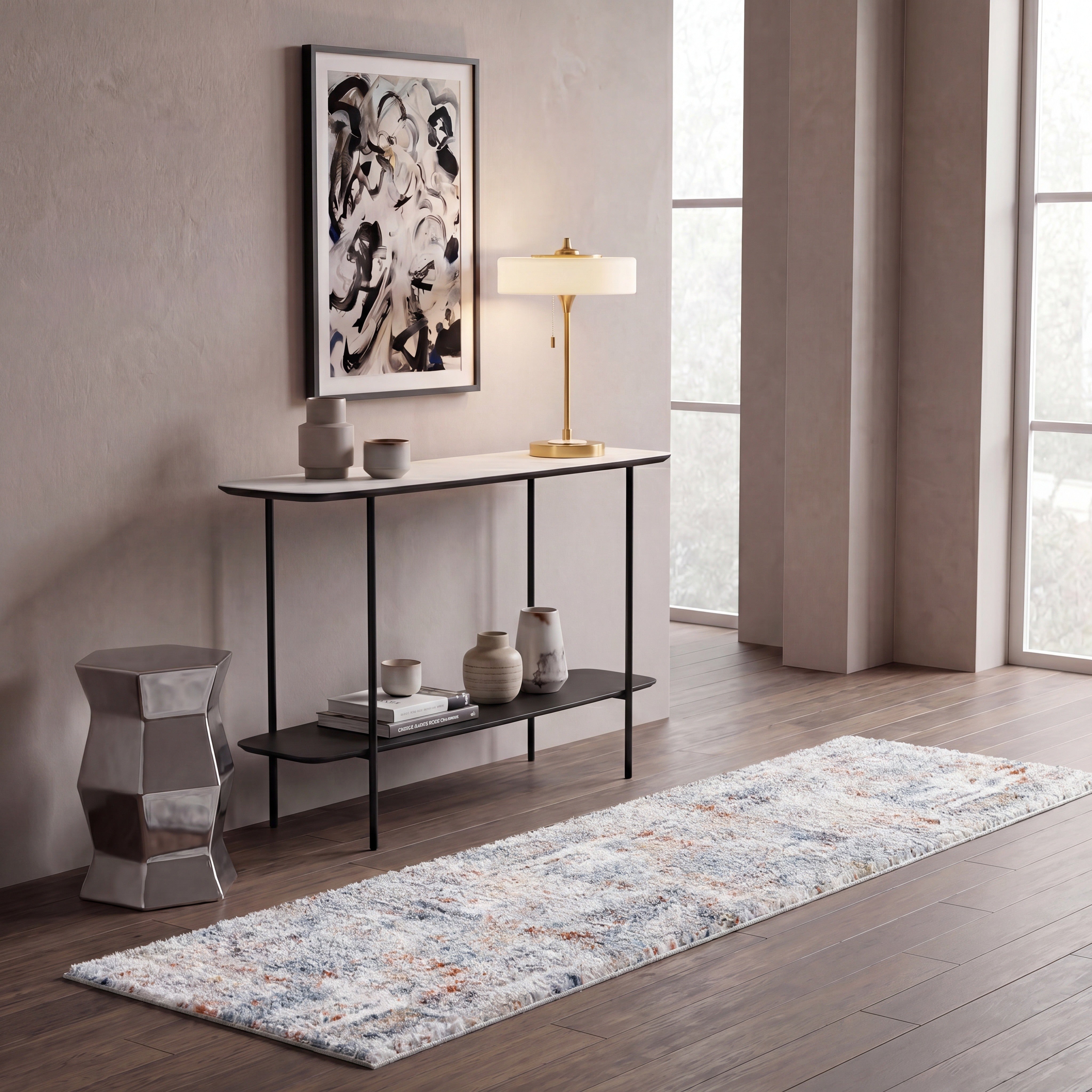BERBER SHAG 569 – BLUE RUST / IVORY