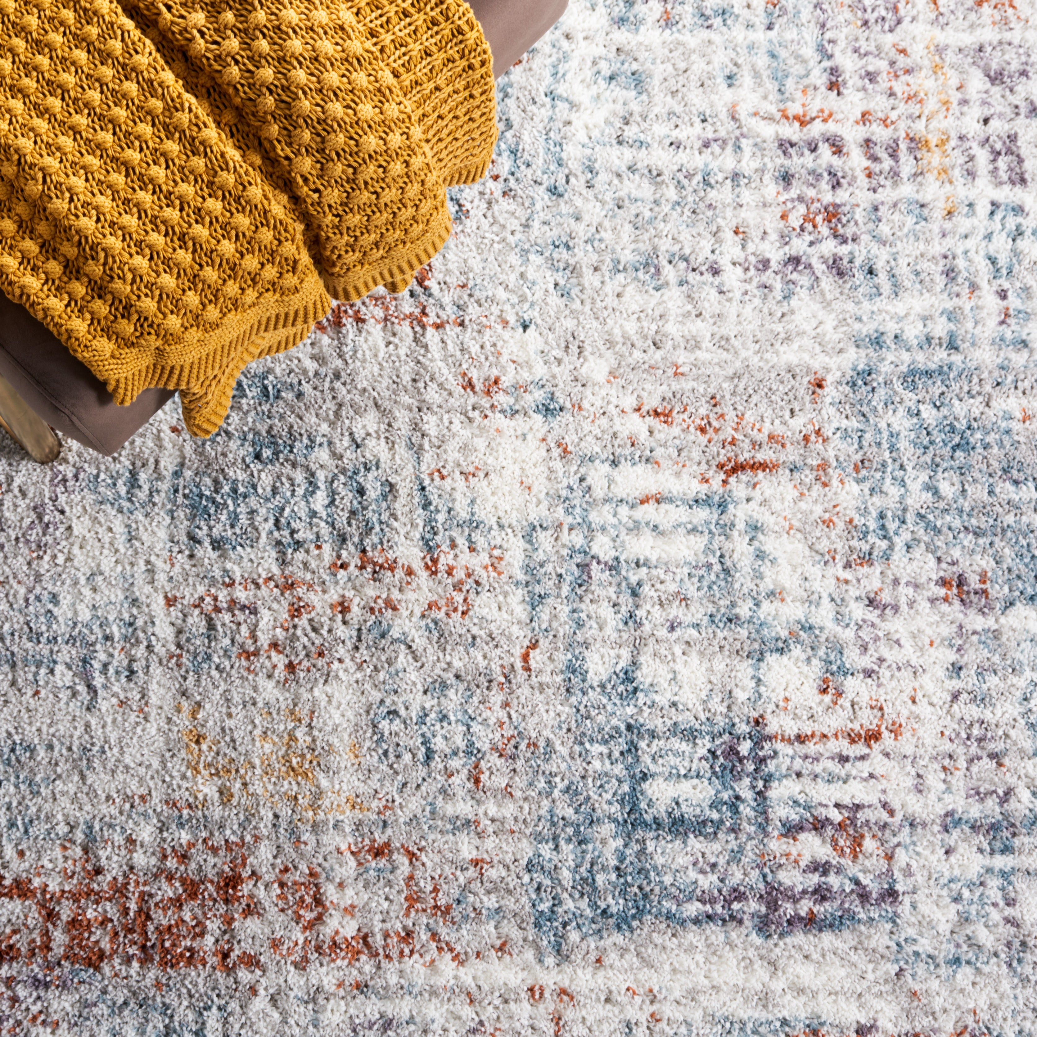 BERBER SHAG 569 – BLUE RUST / IVORY