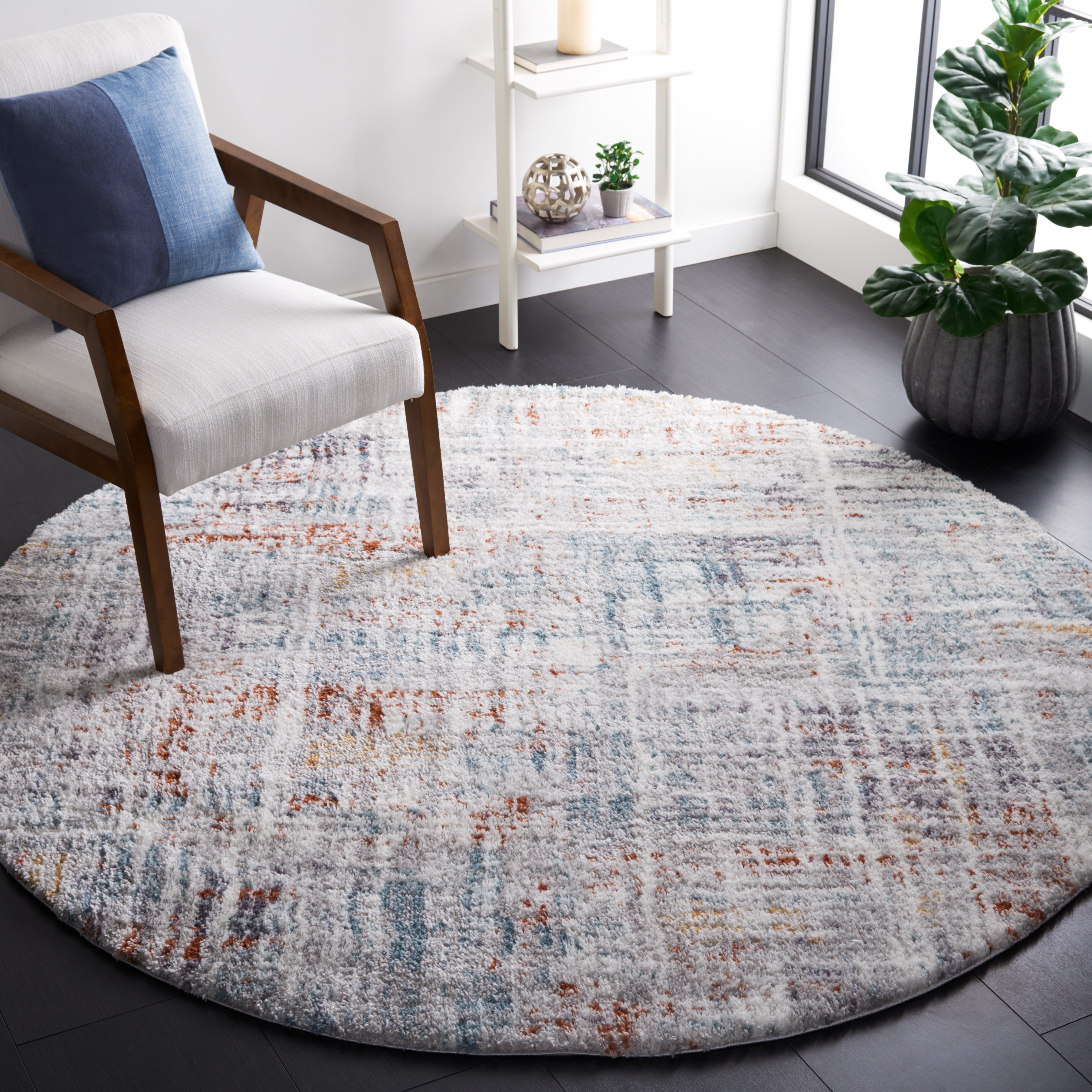 BERBER SHAG 569 – BLUE RUST / IVORY