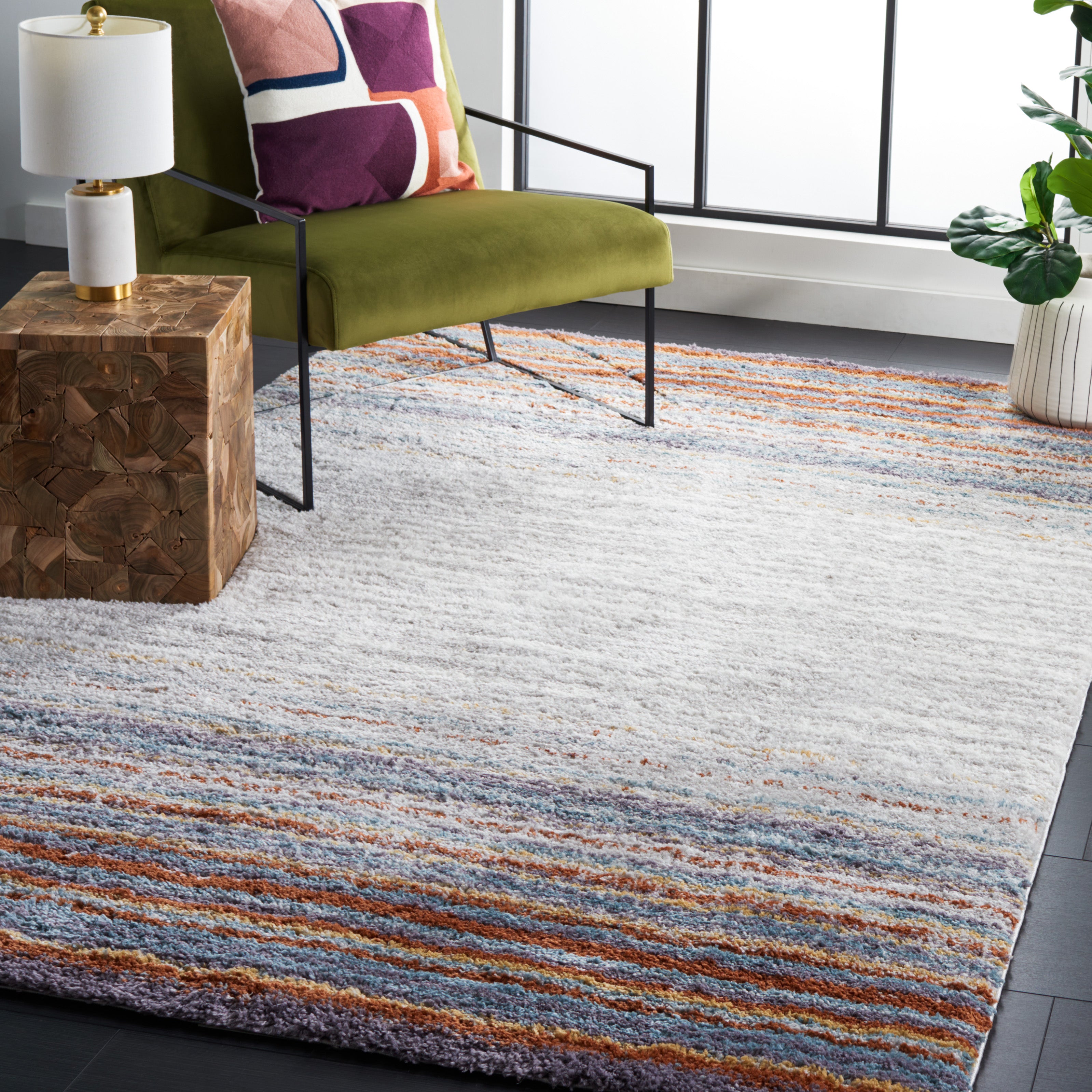 BERBER SHAG 571 – BLUE RUST / IVORY