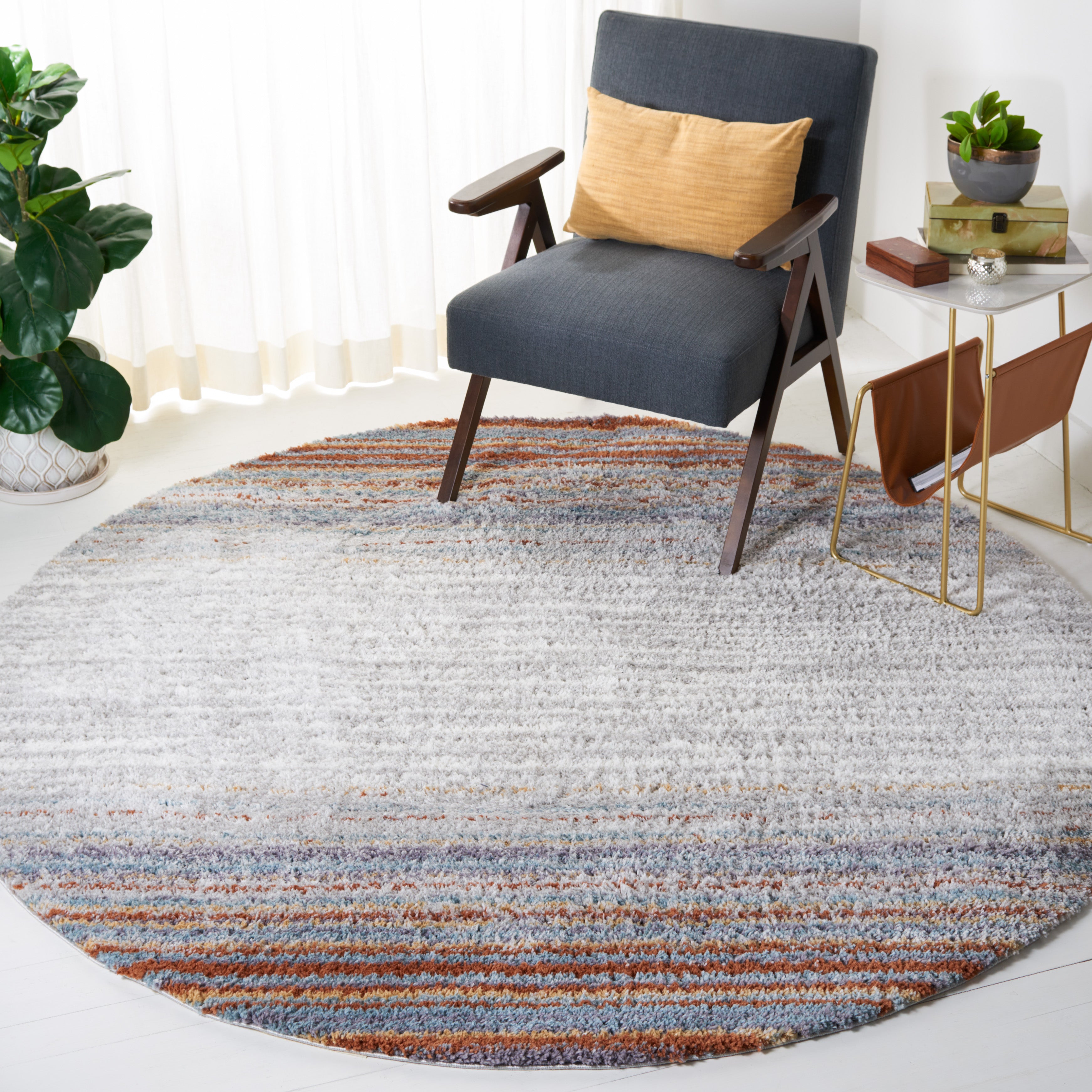 BERBER SHAG 571 – BLUE RUST / IVORY