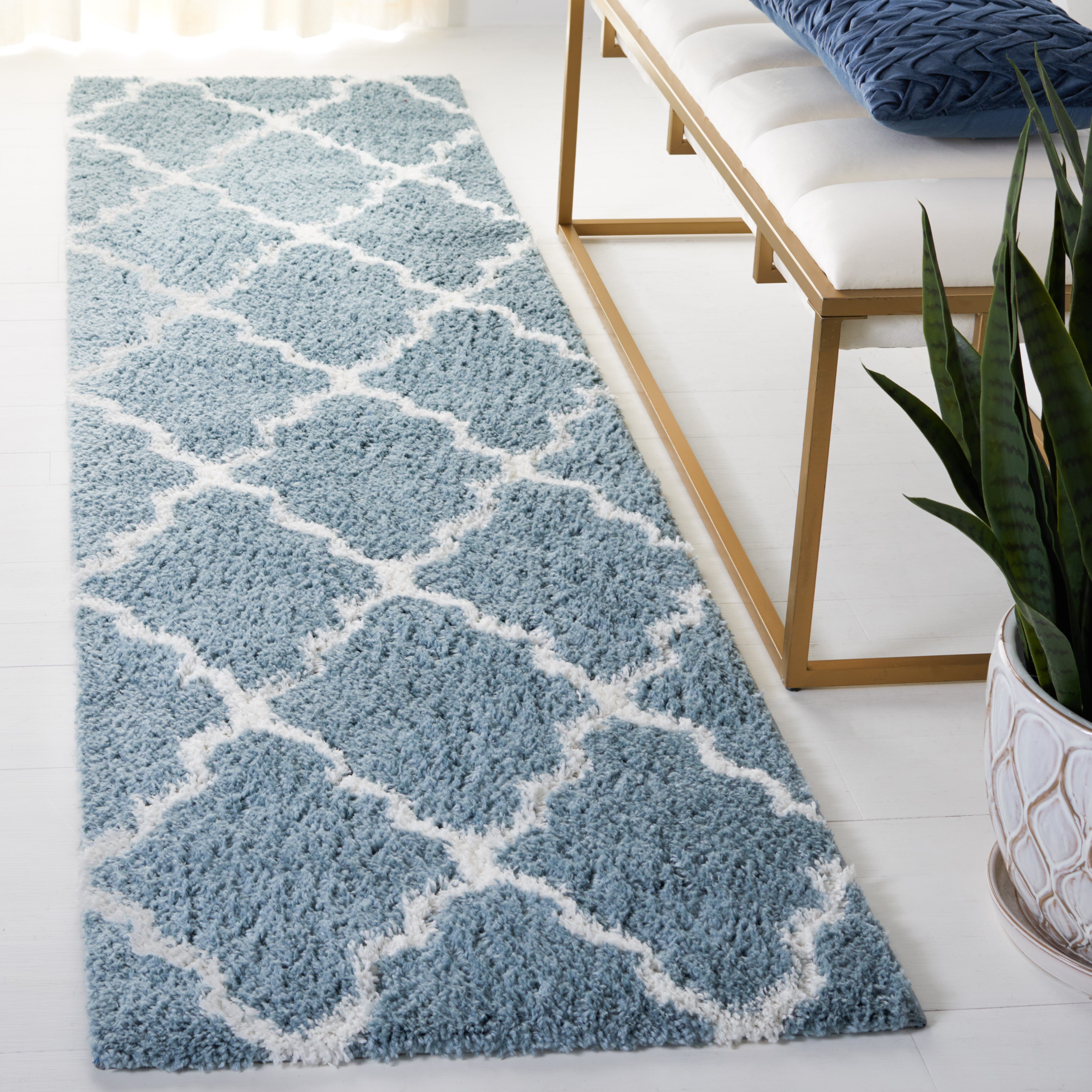 BERBER SHAG 575 – BLUE RUST / IVORY
