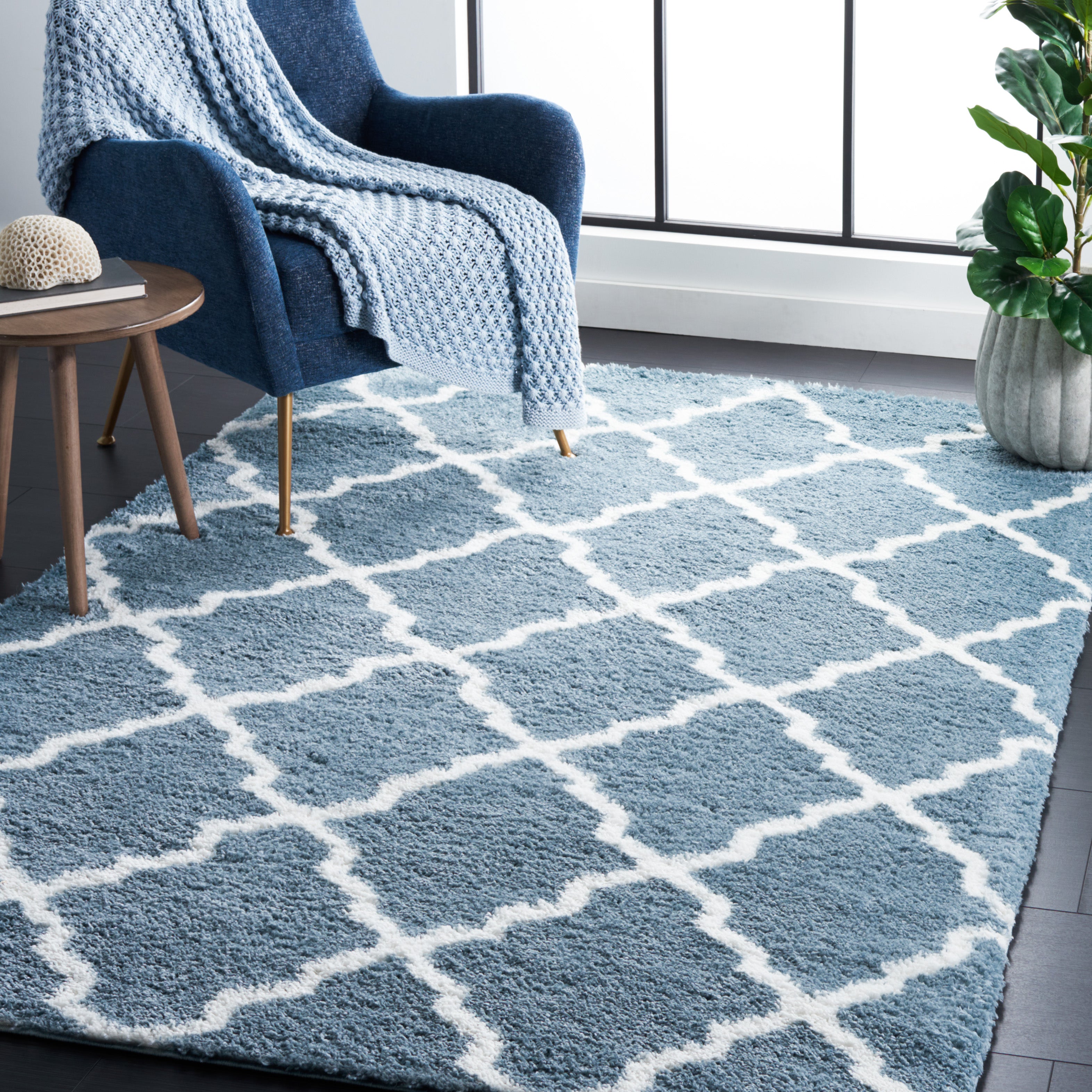 BERBER SHAG 575 – BLUE RUST / IVORY