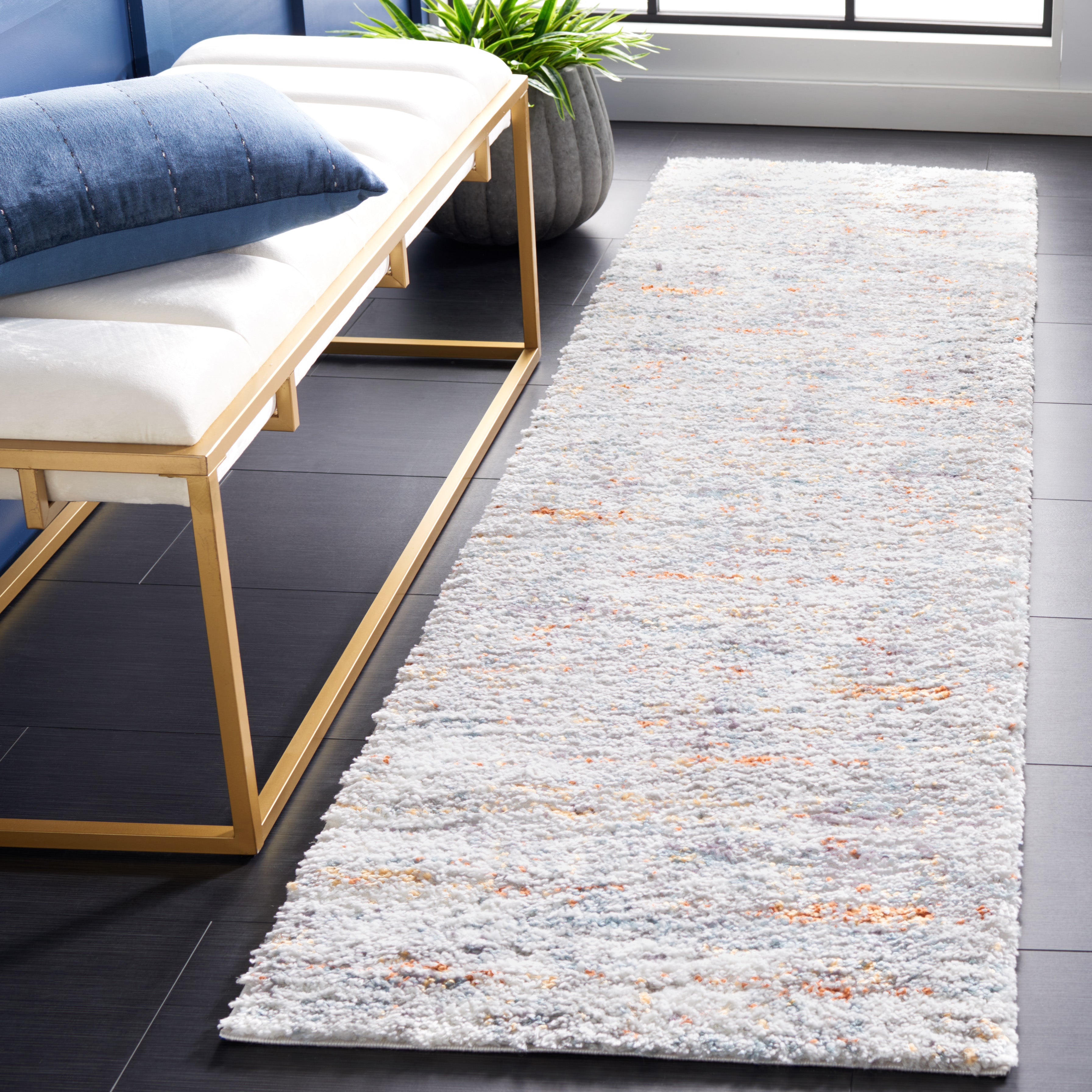 BERBER SHAG 577 – BLUE RUST / IVORY
