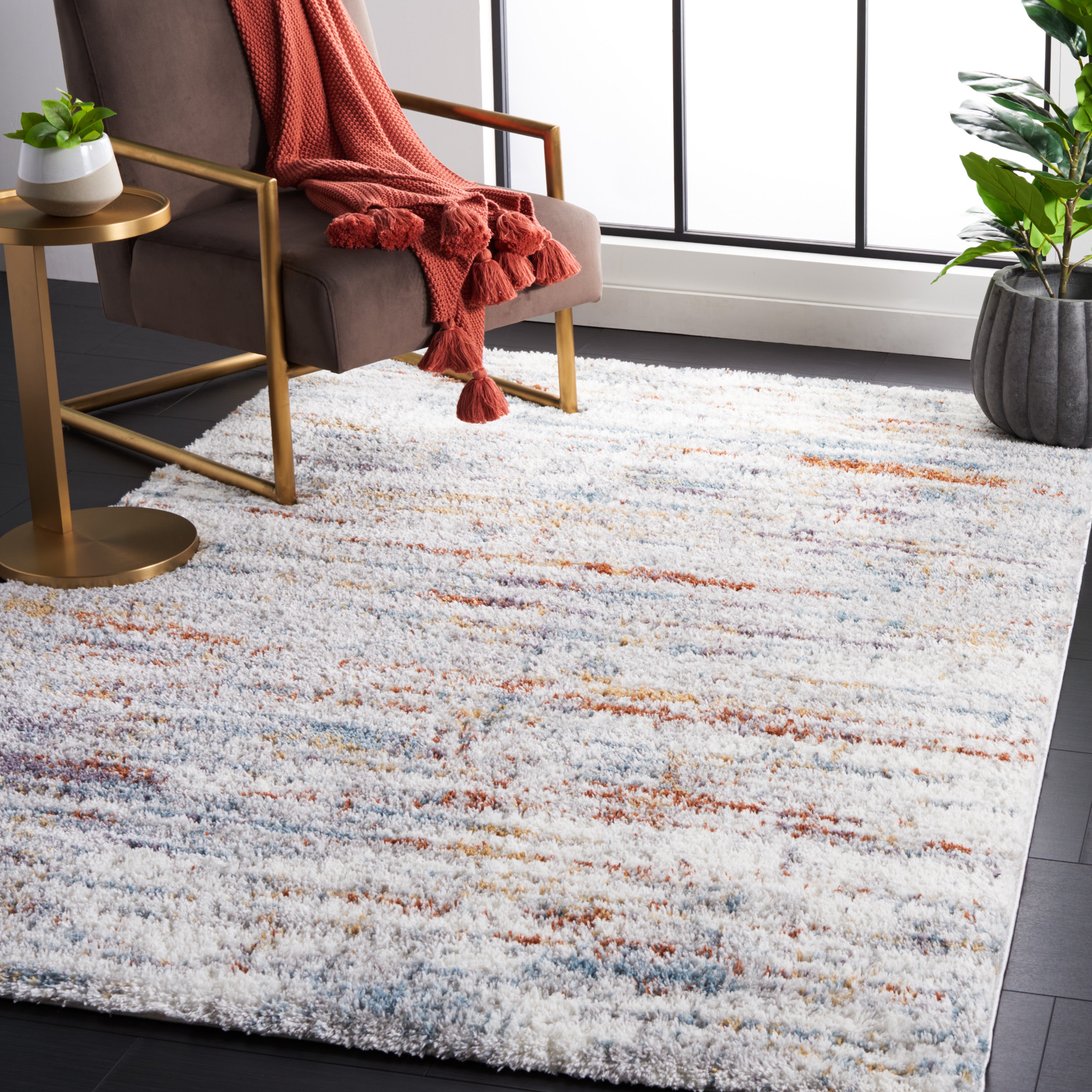 BERBER SHAG 577 – BLUE RUST / IVORY