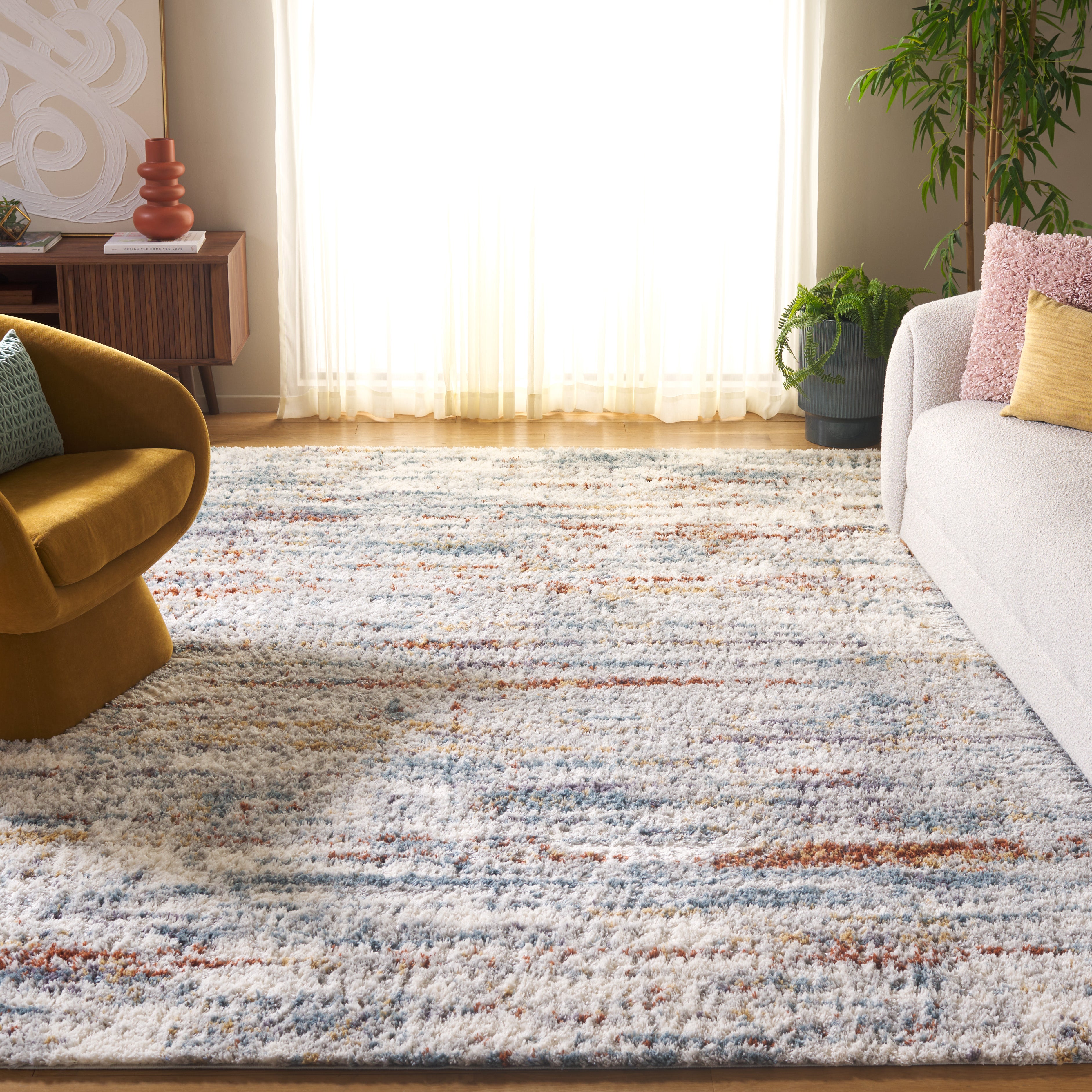 BERBER SHAG 577 – BLUE RUST / IVORY