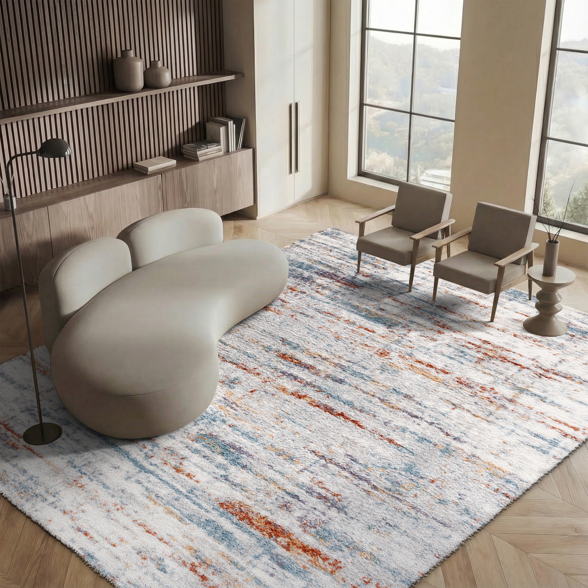 BERBER SHAG 577 – BLUE RUST / IVORY