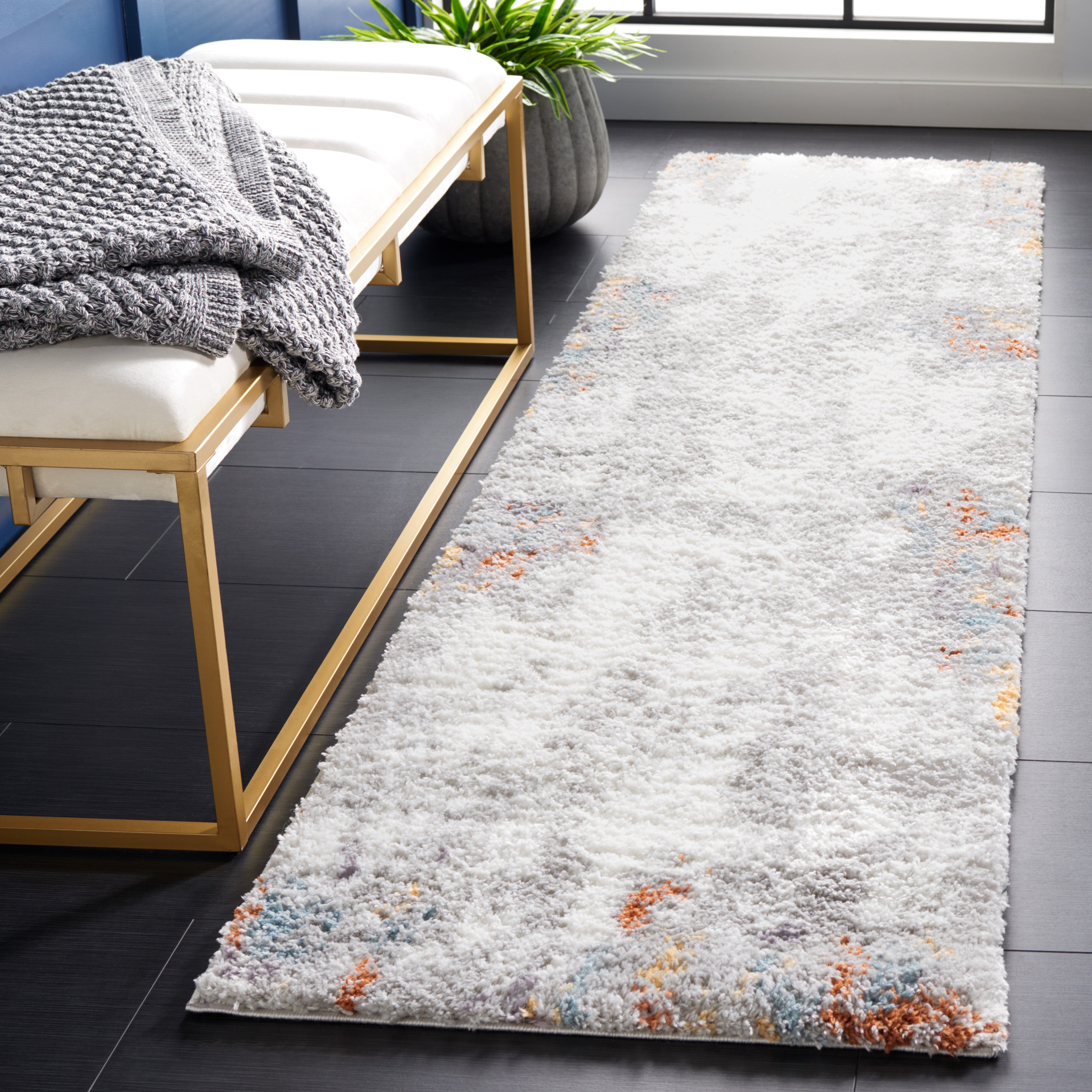 BERBER SHAG 579 – BLUE RUST / IVORY